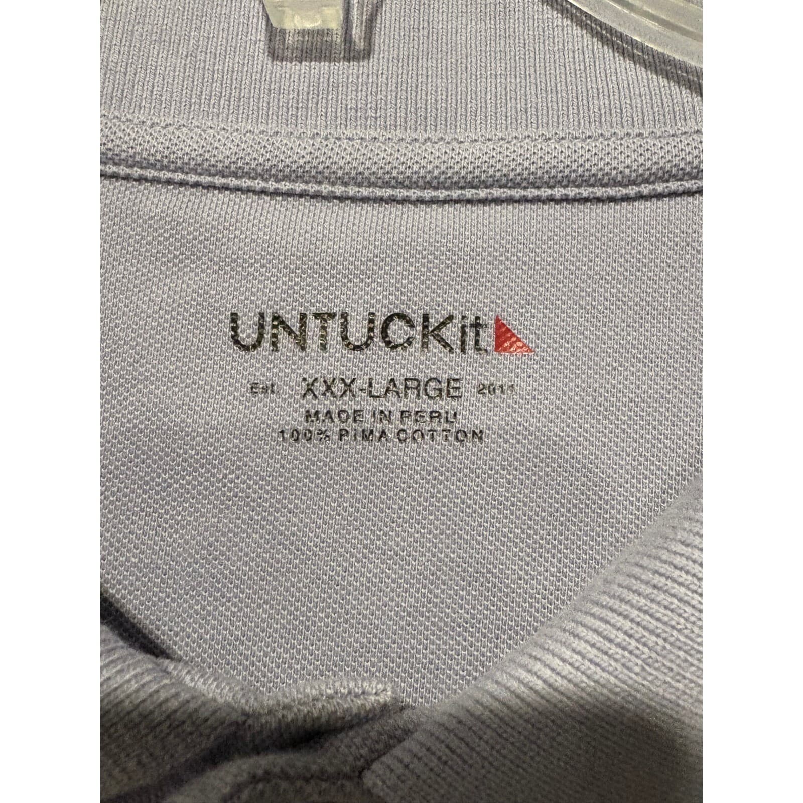 UNTUCKIT Polo Shirt Mens XXXL Light Gray Gondola Pima Cotton Short Sleeve 3XL - Thumbnail 2