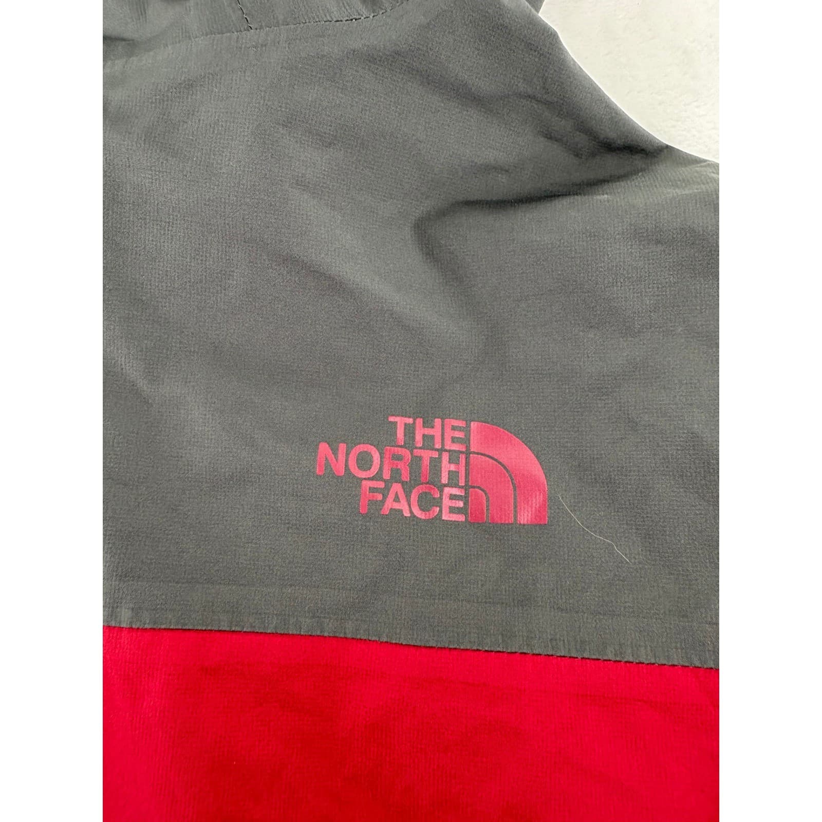 The North Face Jacket Mens M Rain Jacket Red Grey Hooded Colorblock - Thumbnail 8