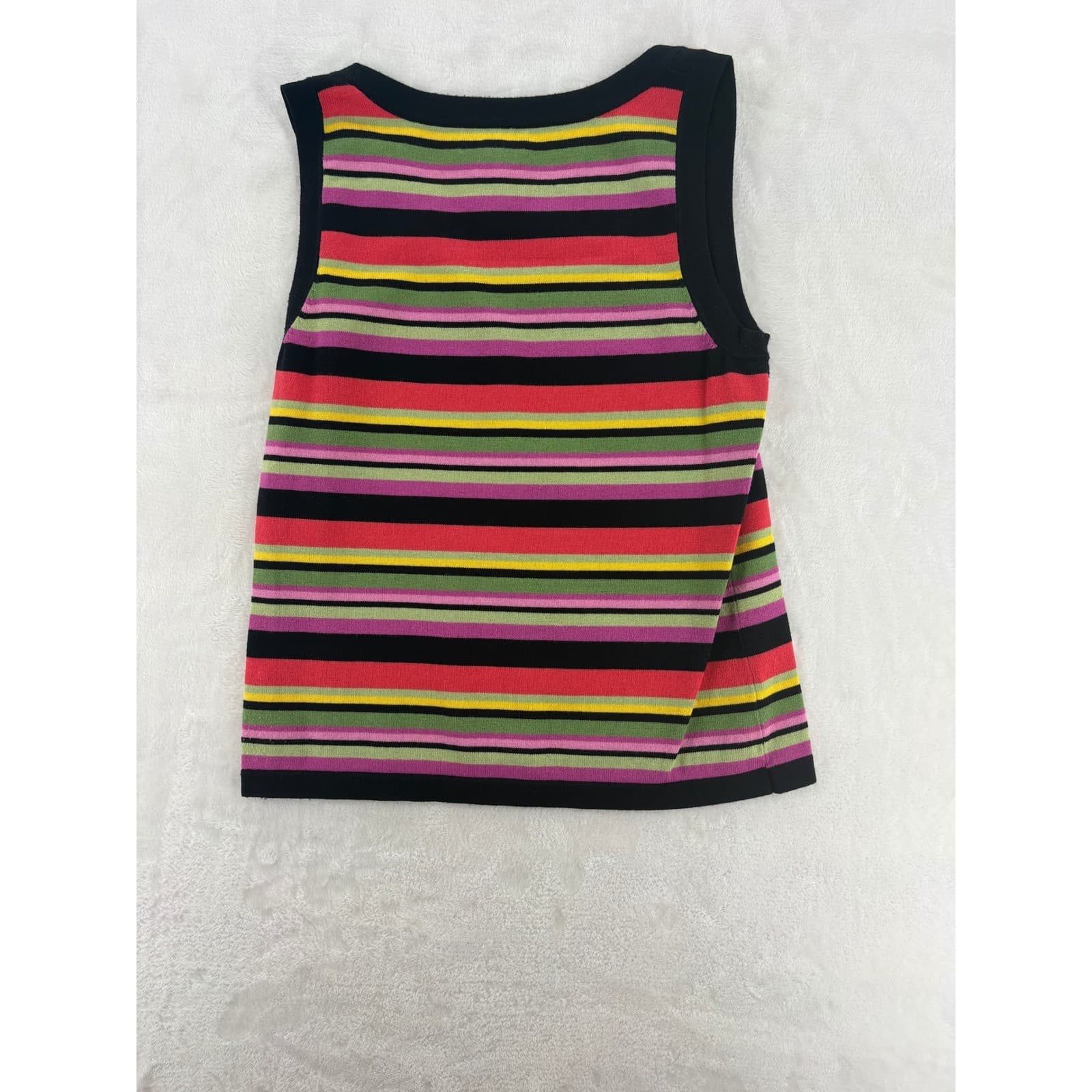 Jones New York Signature Cardigan Womens M Twin Set Multicolor Striped Cotton - Thumbnail 10