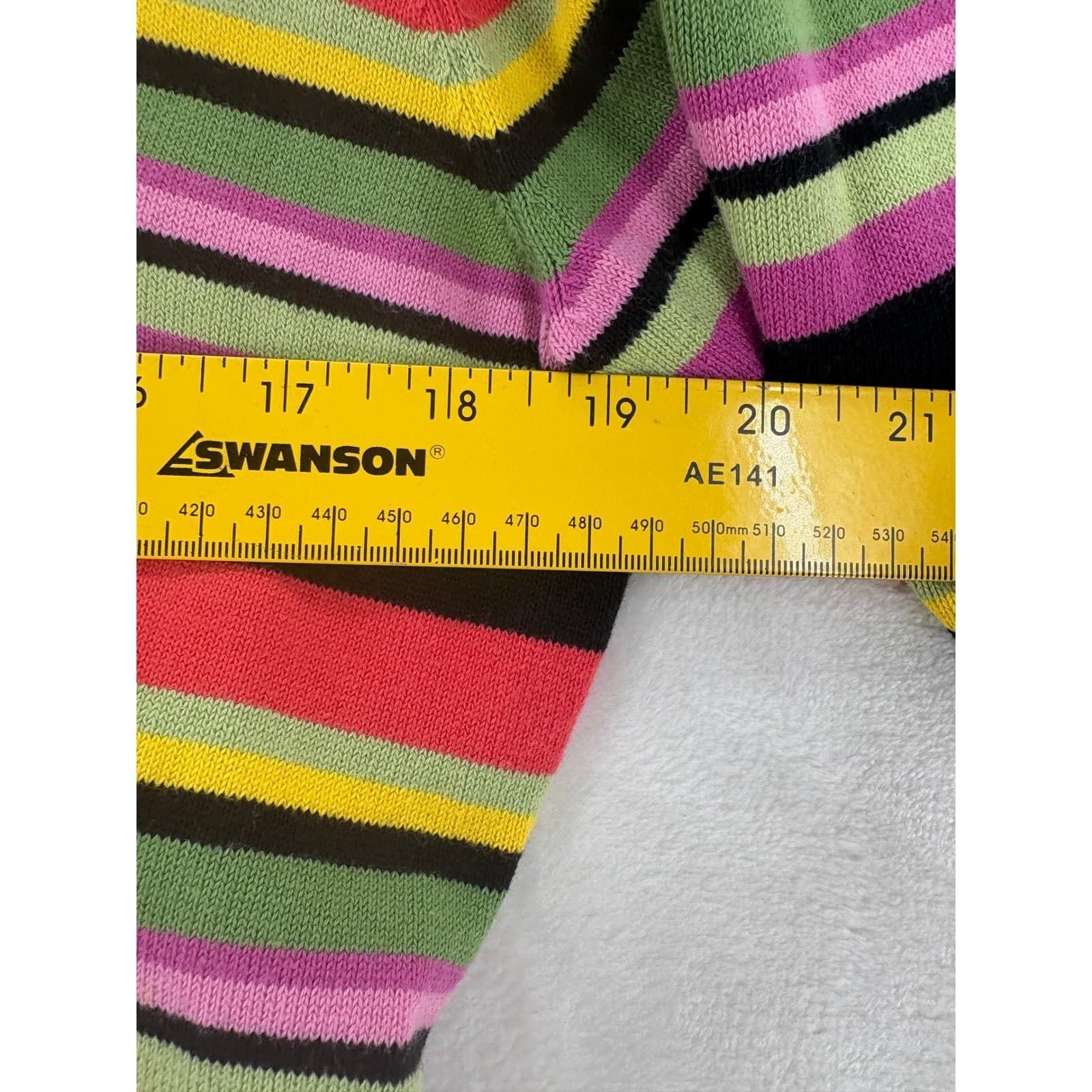 Jones New York Signature Cardigan Womens M Twin Set Multicolor Striped Cotton - Thumbnail 4
