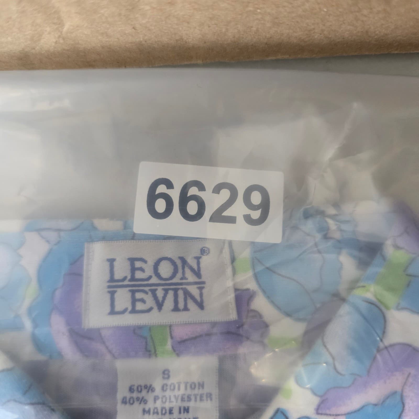 Leon Levin Polo Shirt Womens S Polo Blue Purple Floral Short Sleeve Vintage - Thumbnail 6