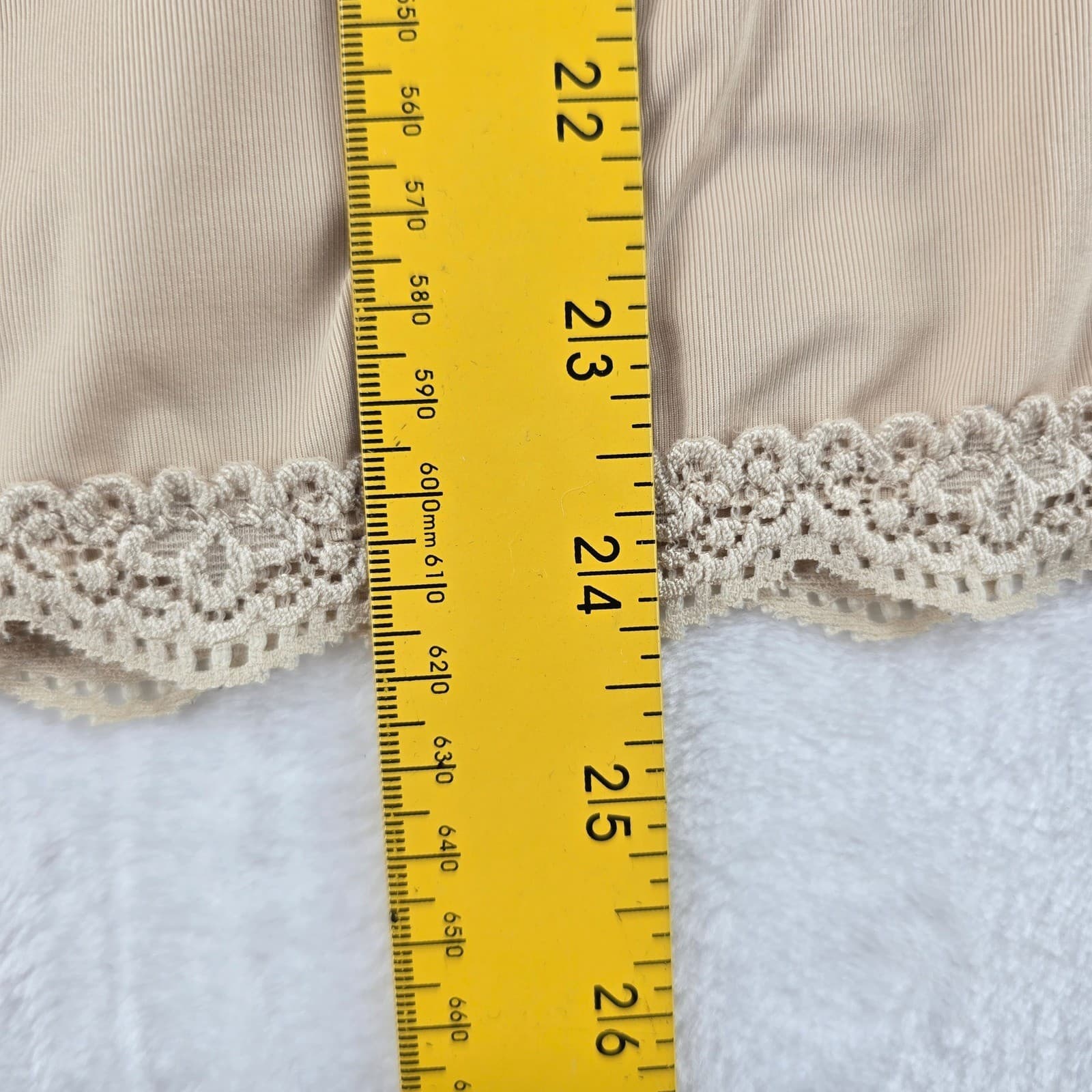 George Camisole Womens Size L Tank Top Beige Lace Trim V-Neck G8088W - Thumbnail 4