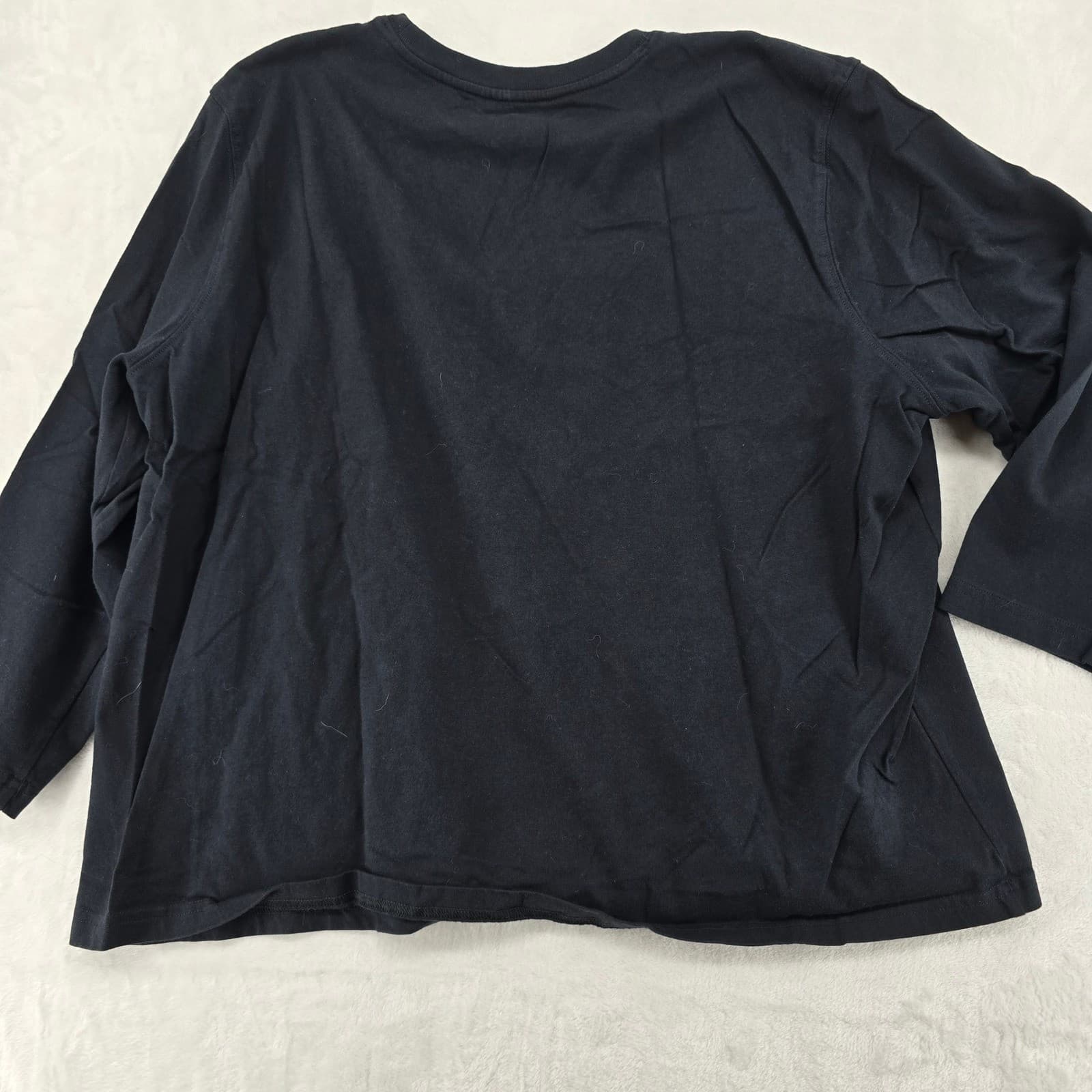 L.L.Bean T-Shirt Womens XL Long Sleeve Tee Black Cotton Crewneck 509357 - Thumbnail 6