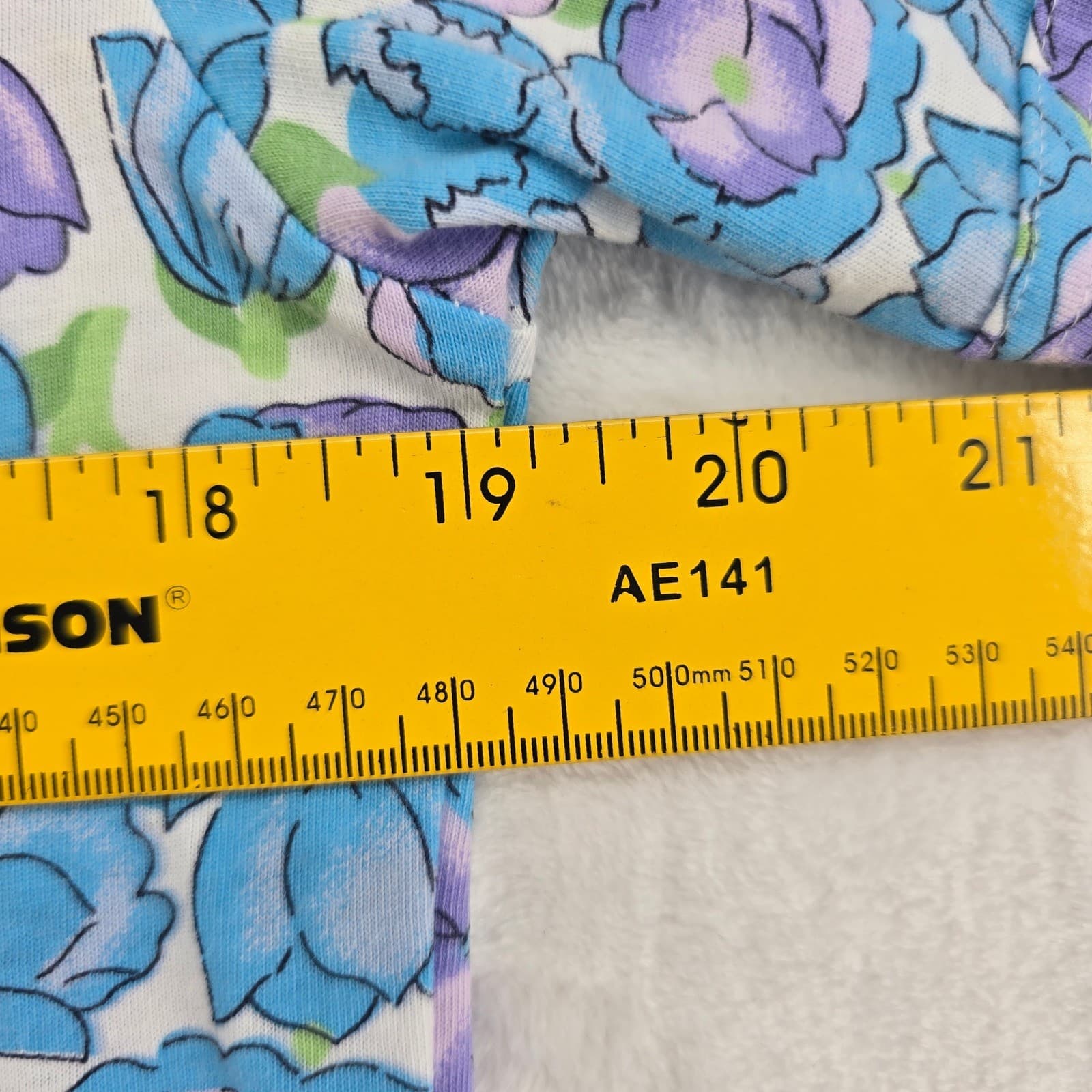 Leon Levin Polo Shirt Womens S Polo Blue Purple Floral Short Sleeve Vintage - Thumbnail 3