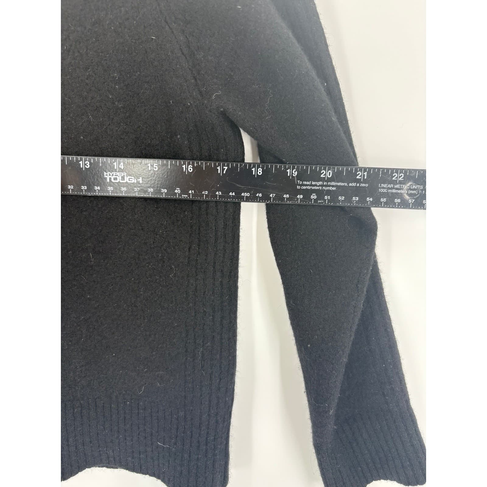 Calvin Klein Black Ribbed Crew Neck Long Sleeve Sweater Womens Size Medium - Thumbnail 4