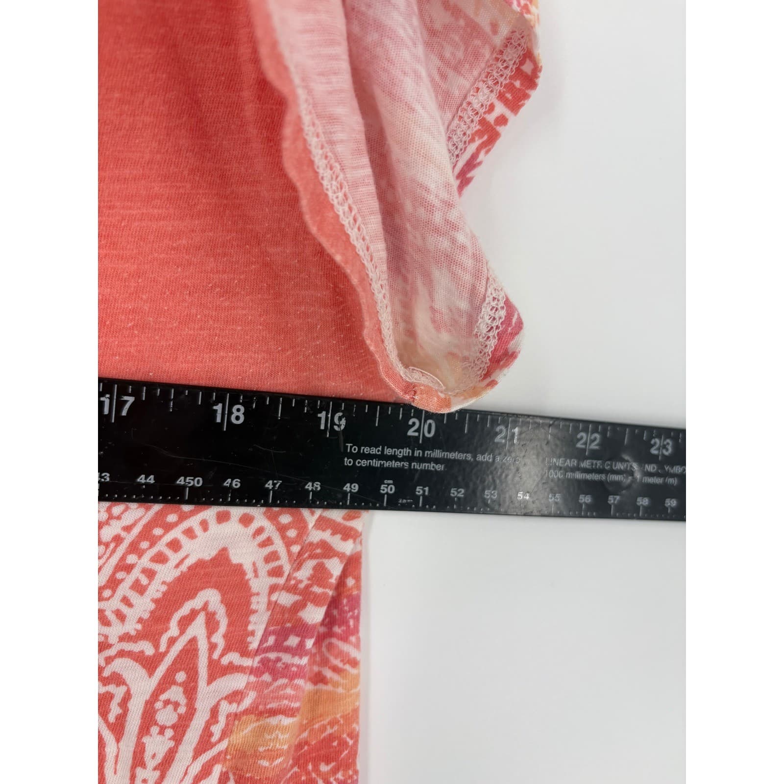 Chico's Coral Paisley Print V Neck Short Sleeve Tunic Top Women's Size 2 - Thumbnail 5