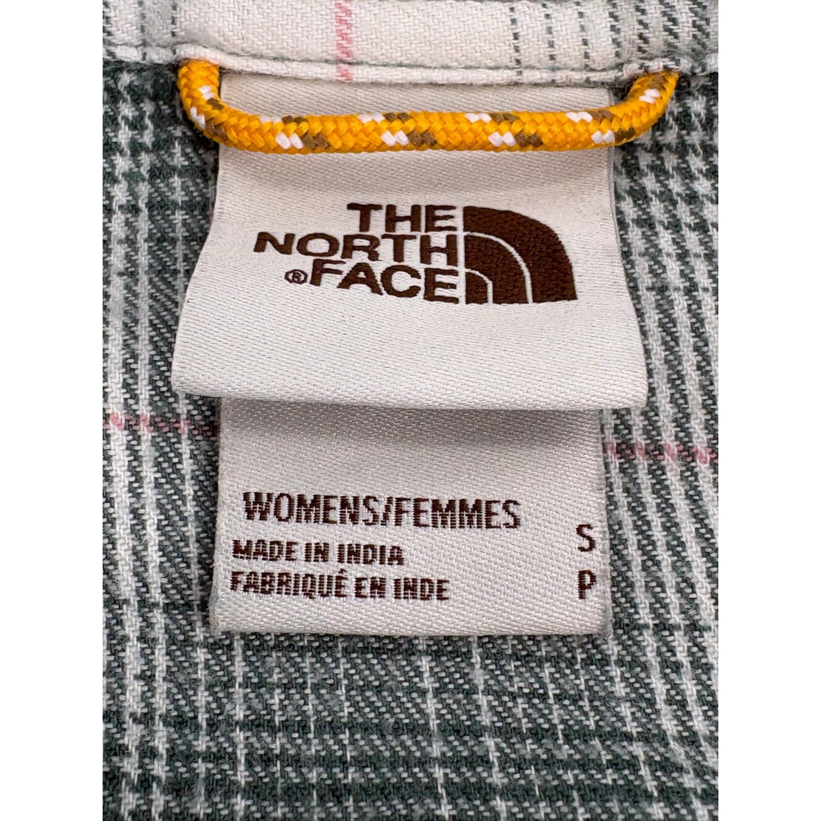 The North Face Womens Plaid Flannel Button Up Shirt Green Pink Size S - Thumbnail 4