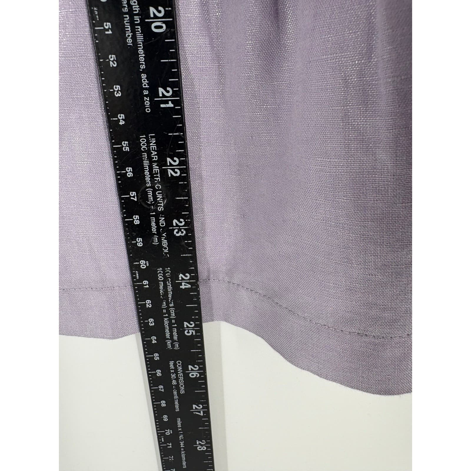 Chicos Linen Blend Cropped Jacket Lavender Button Front Collarless Size 2 - Thumbnail 6