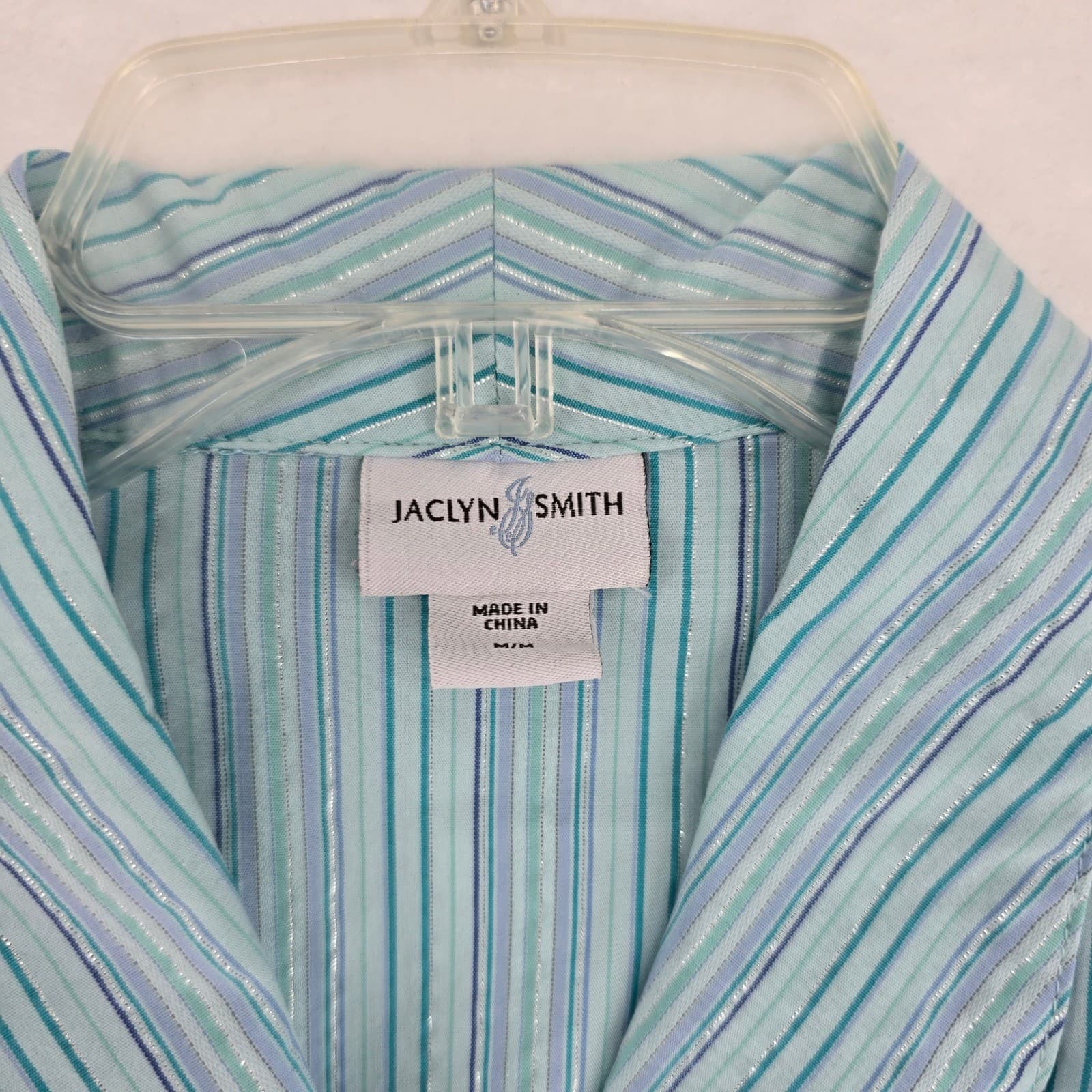 Jaclyn Smith Blouse Womens Medium Shirt Multi Color Striped Metallic Lot of 2 - Thumbnail 4