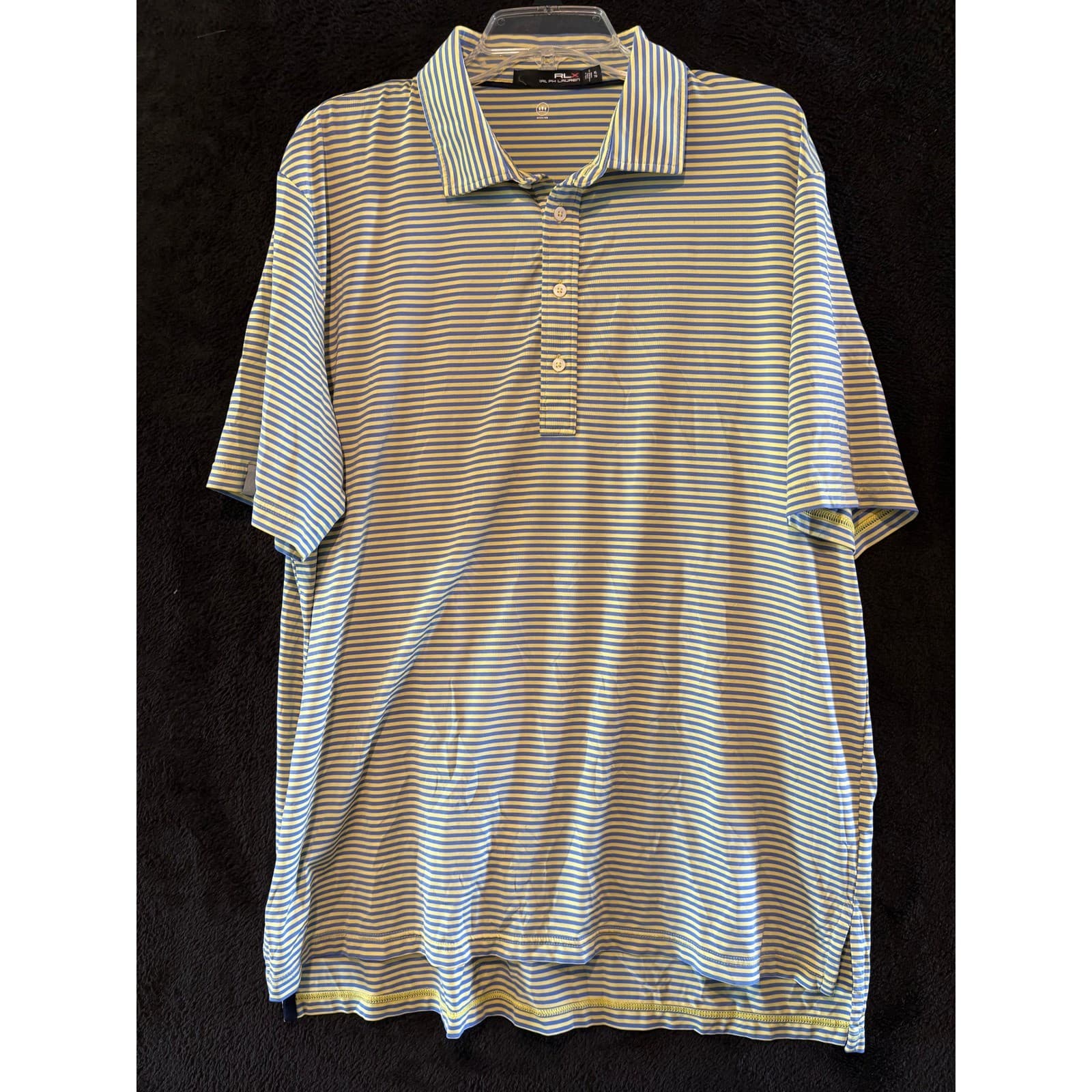 RLX Ralph Lauren Golf Polo Shirt Striped Wicking Short Sleeve XL