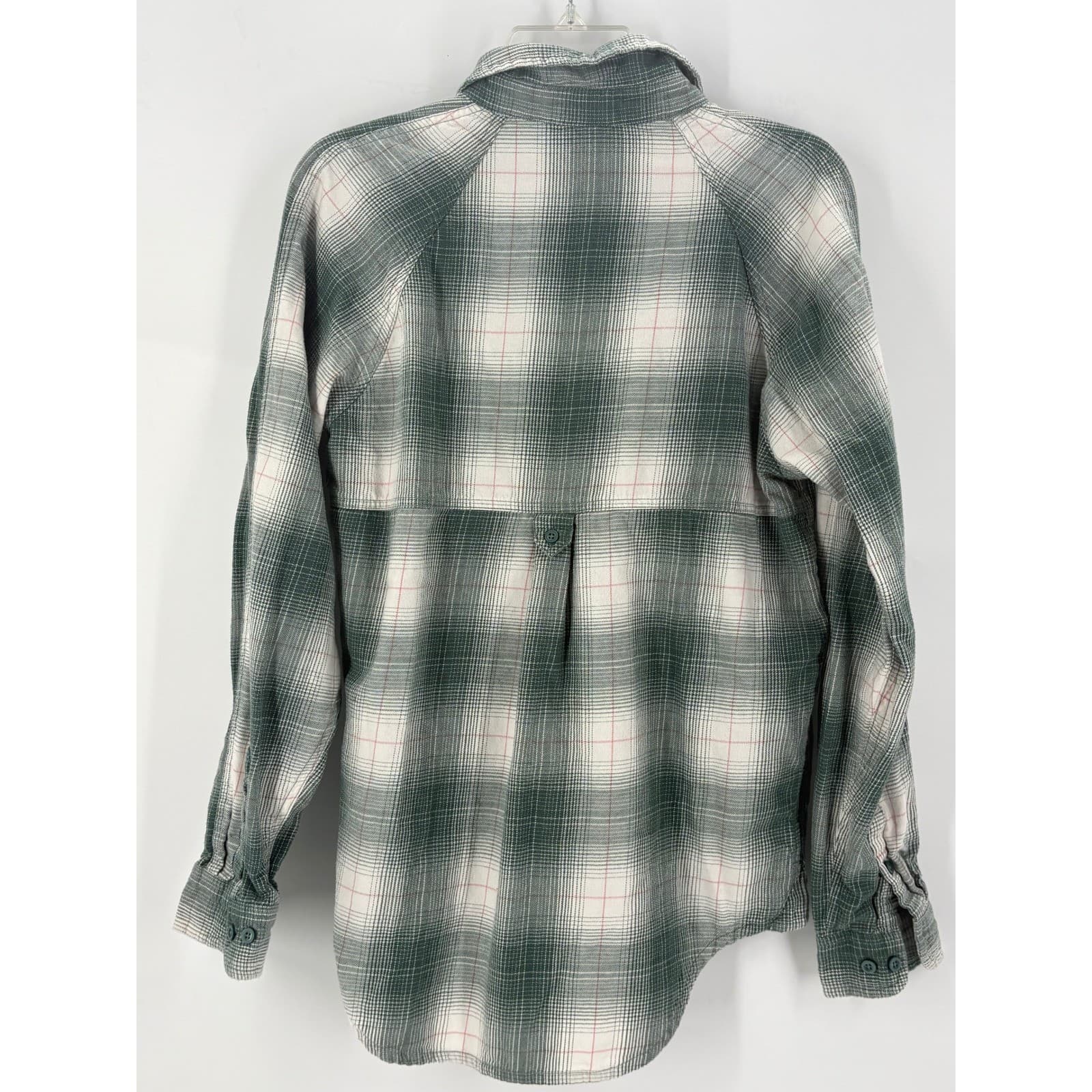The North Face Womens Plaid Flannel Button Up Shirt Green Pink Size S - Thumbnail 3