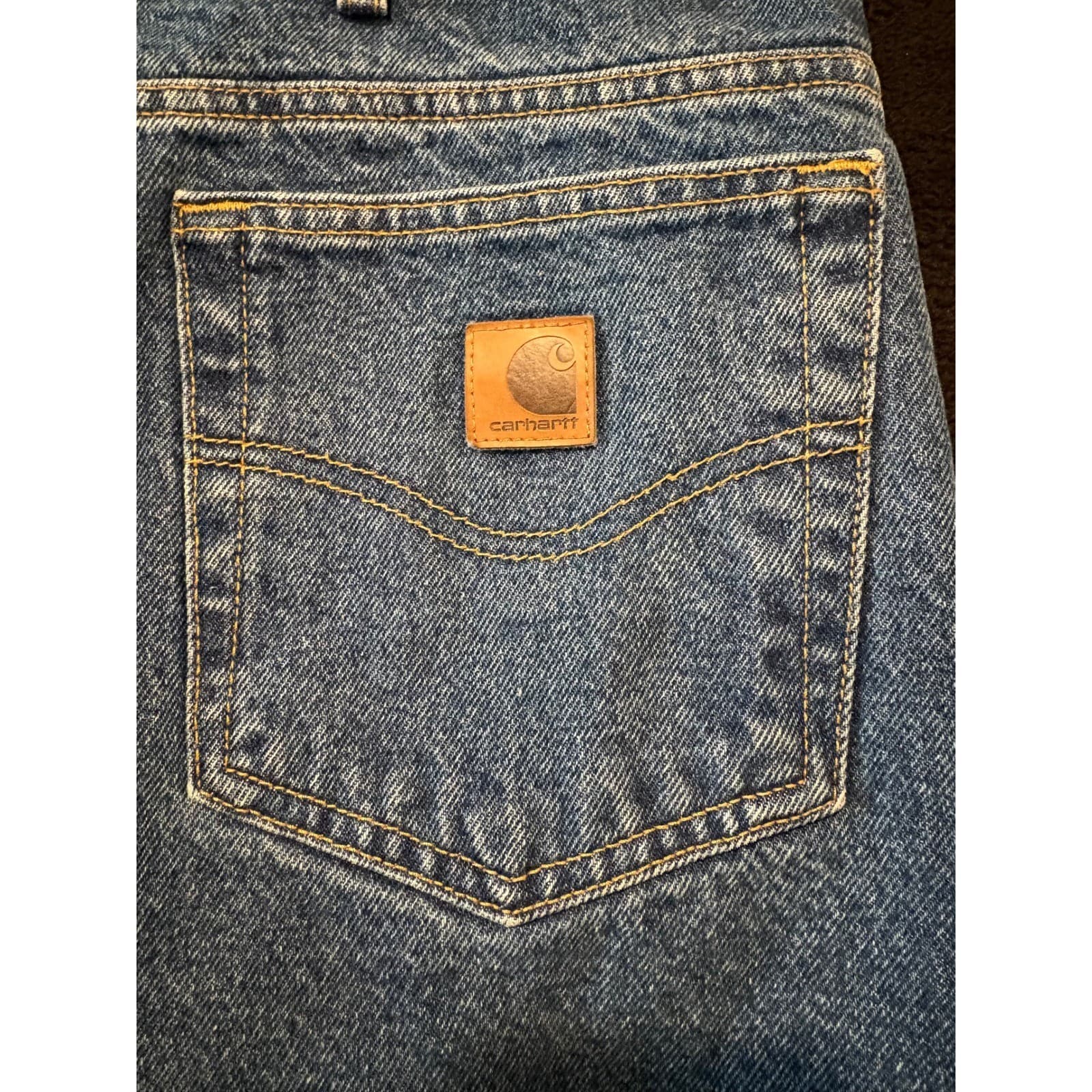Carhartt Fleece Lined Jeans Relaxed Fit Work Utility Pants 40x32 B155-DST - Thumbnail 7
