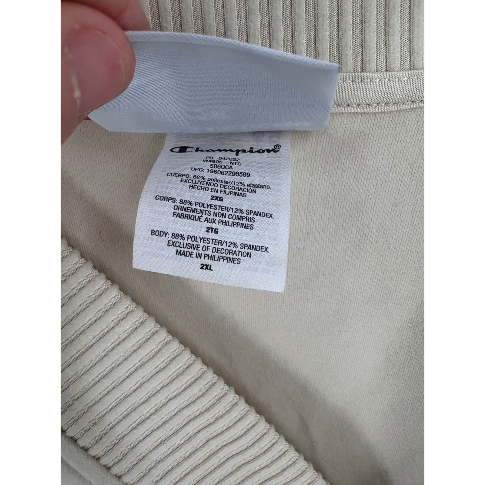 Champion Authentic Athleticwear 2XL Pullover V-Neck Ribbed Trim Sweatshirt - Thumbnail 3