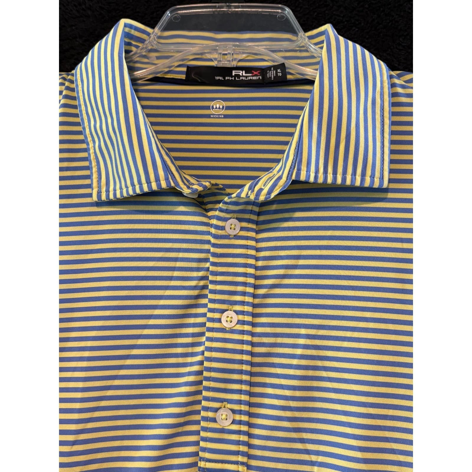 RLX Ralph Lauren Golf Polo Shirt Striped Wicking Short Sleeve XL - Thumbnail 3