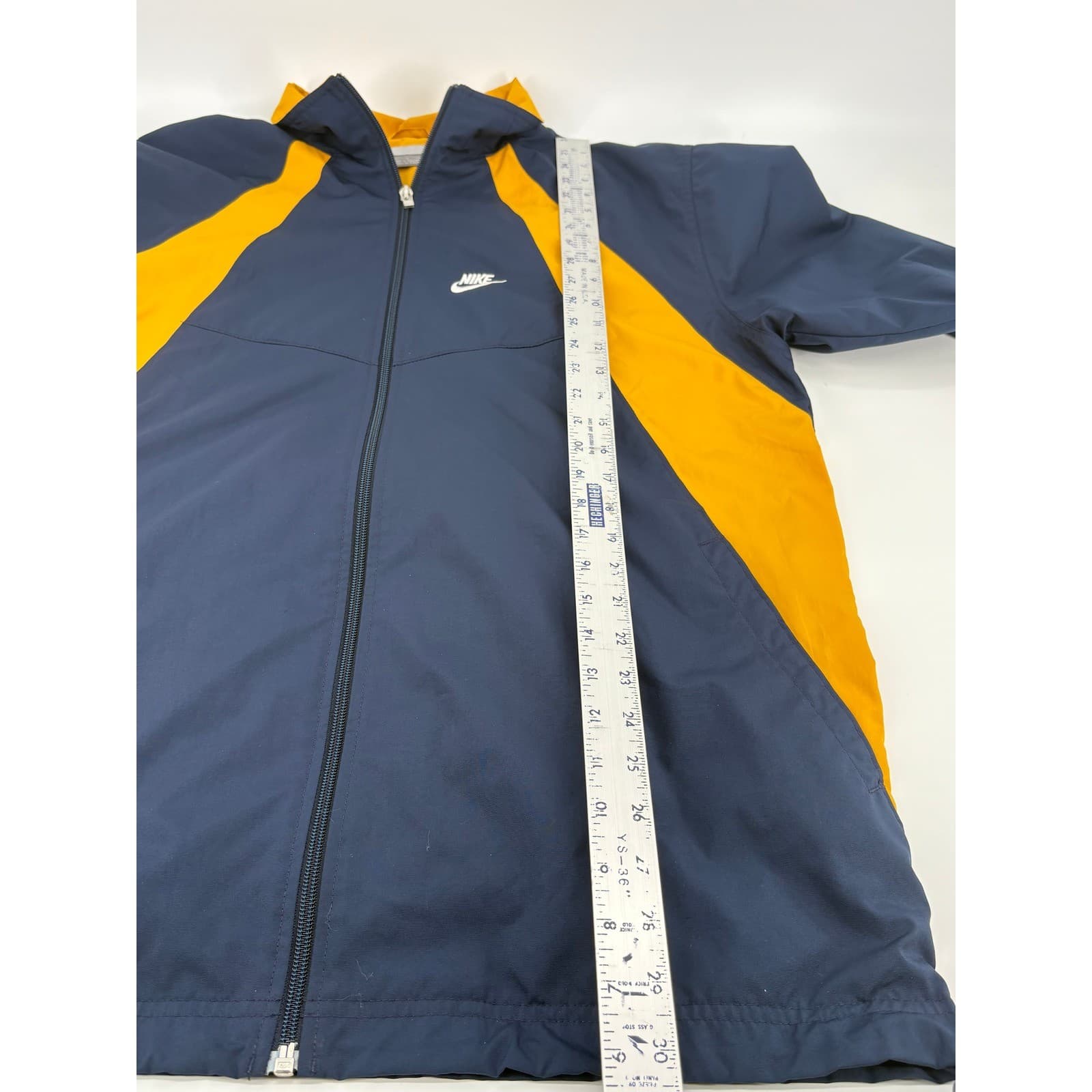 Vintage Nike Windbreaker Jacket Men's Large Blue Yellow Pullover Full Zip y2k - Thumbnail 6