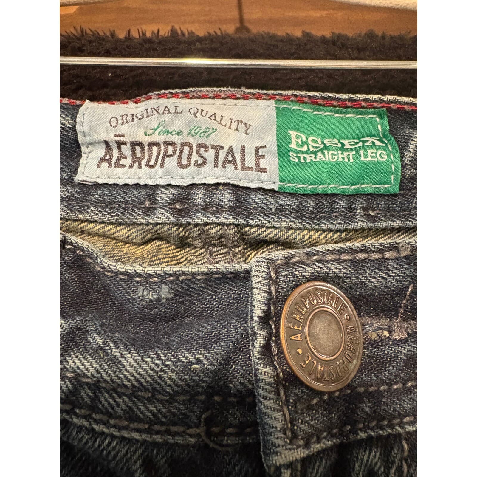 Aeropostale Essex Jeans Mens 30x32 Blue Denim Straight Leg Casual Pants 30 - Thumbnail 2