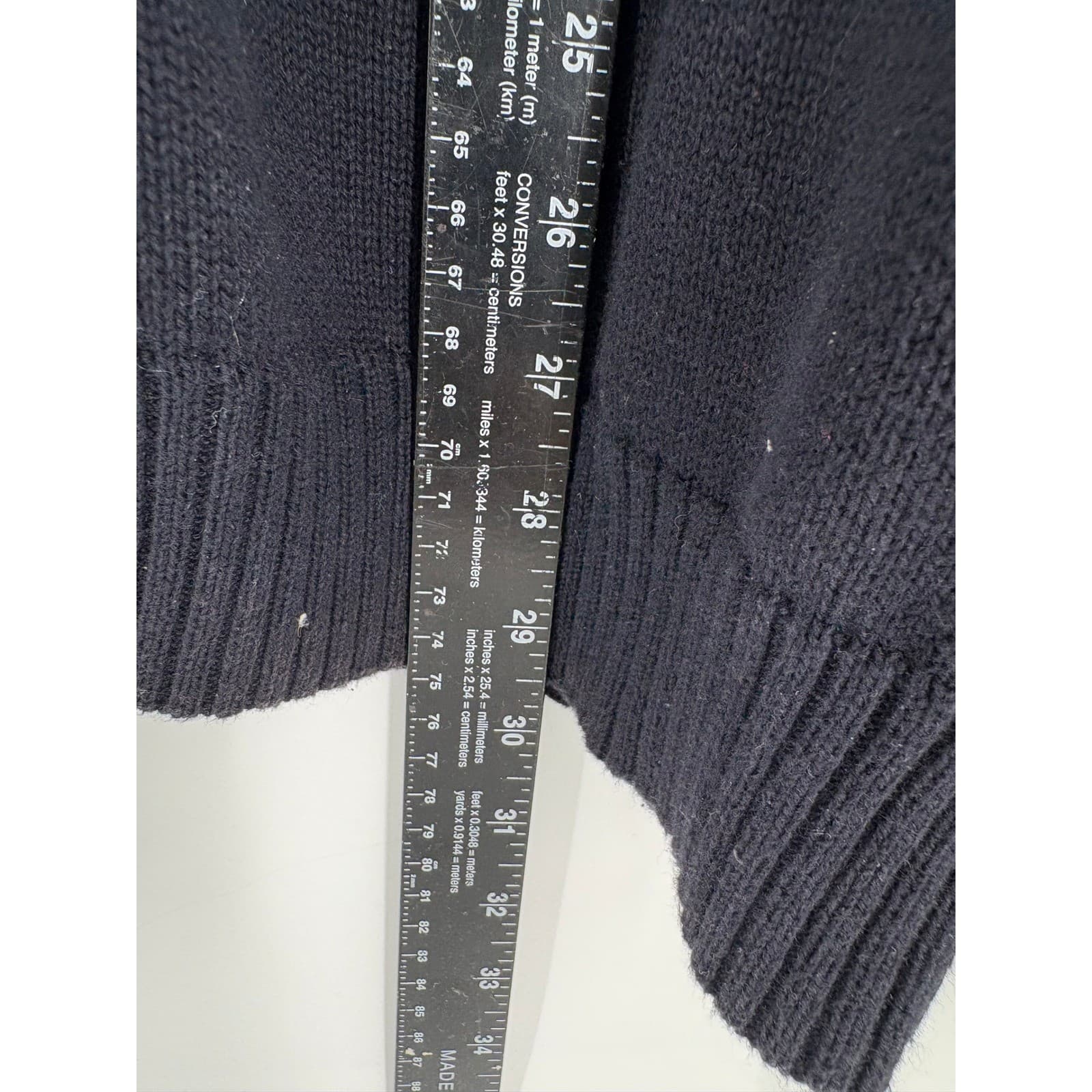 CHAPS Mens Navy Blue Button Up Cardigan Sweater Elbow Patches Size L - Thumbnail 8