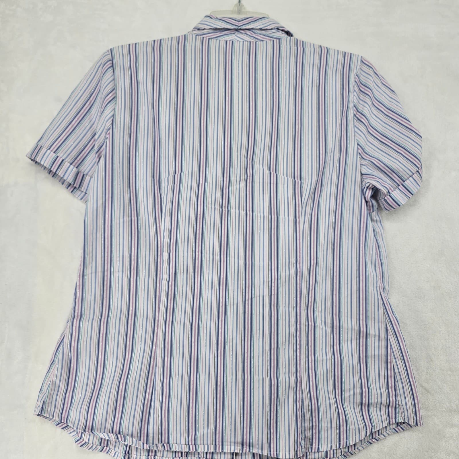 Jaclyn Smith Blouse Womens Medium Shirt Multi Color Striped Metallic Lot of 2 - Thumbnail 8
