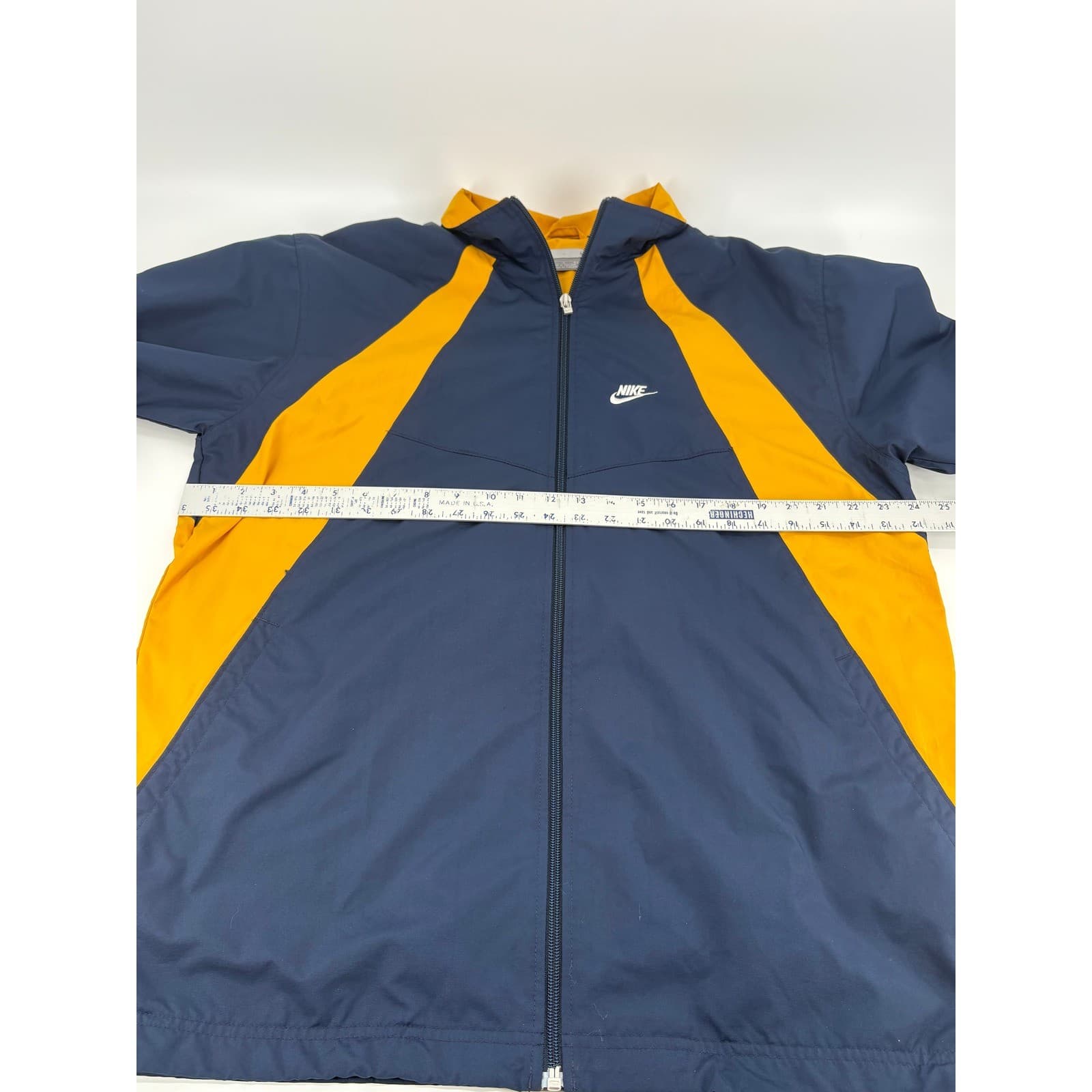 Vintage Nike Windbreaker Jacket Men's Large Blue Yellow Pullover Full Zip y2k - Thumbnail 4
