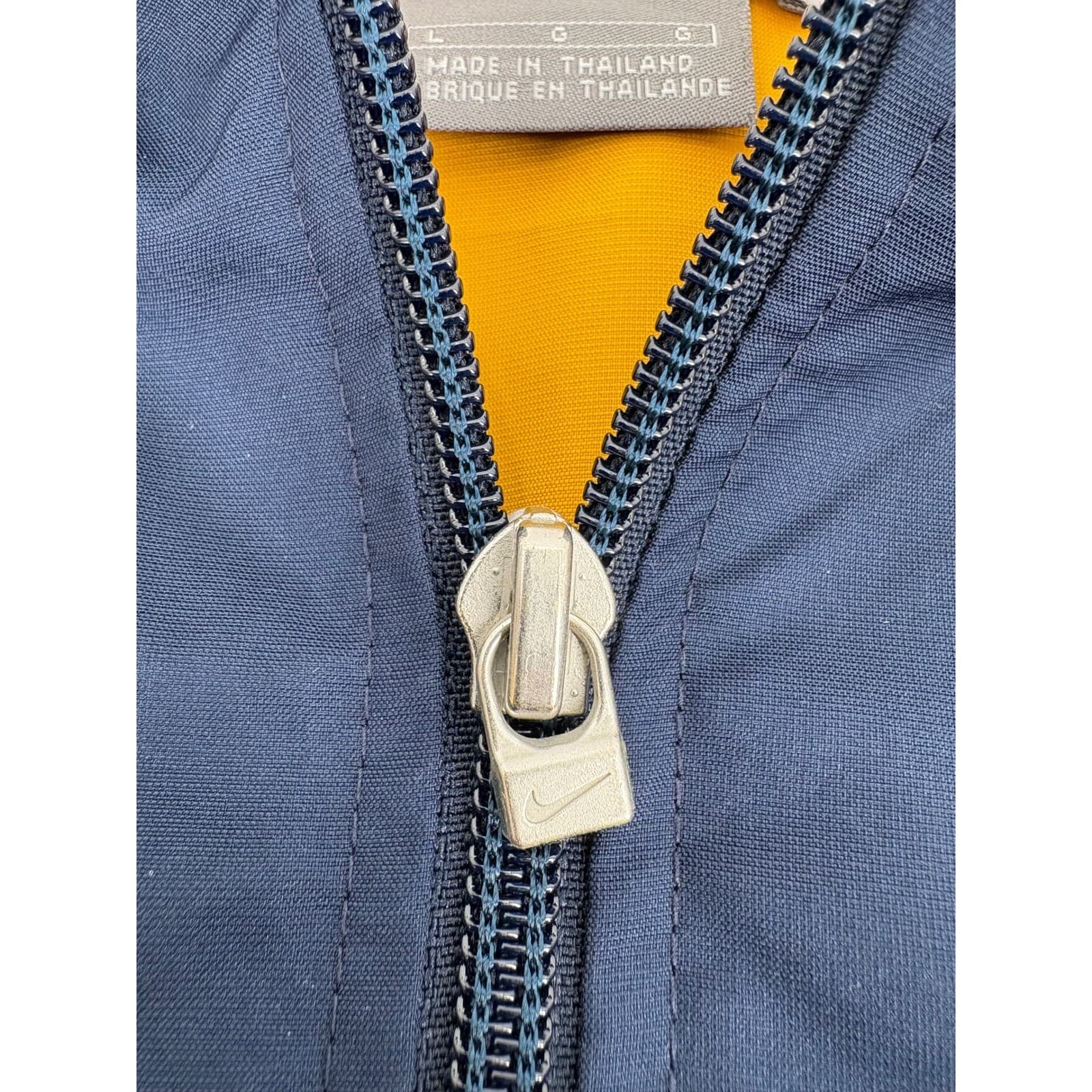 Vintage Nike Windbreaker Jacket Men's Large Blue Yellow Pullover Full Zip y2k - Thumbnail 9