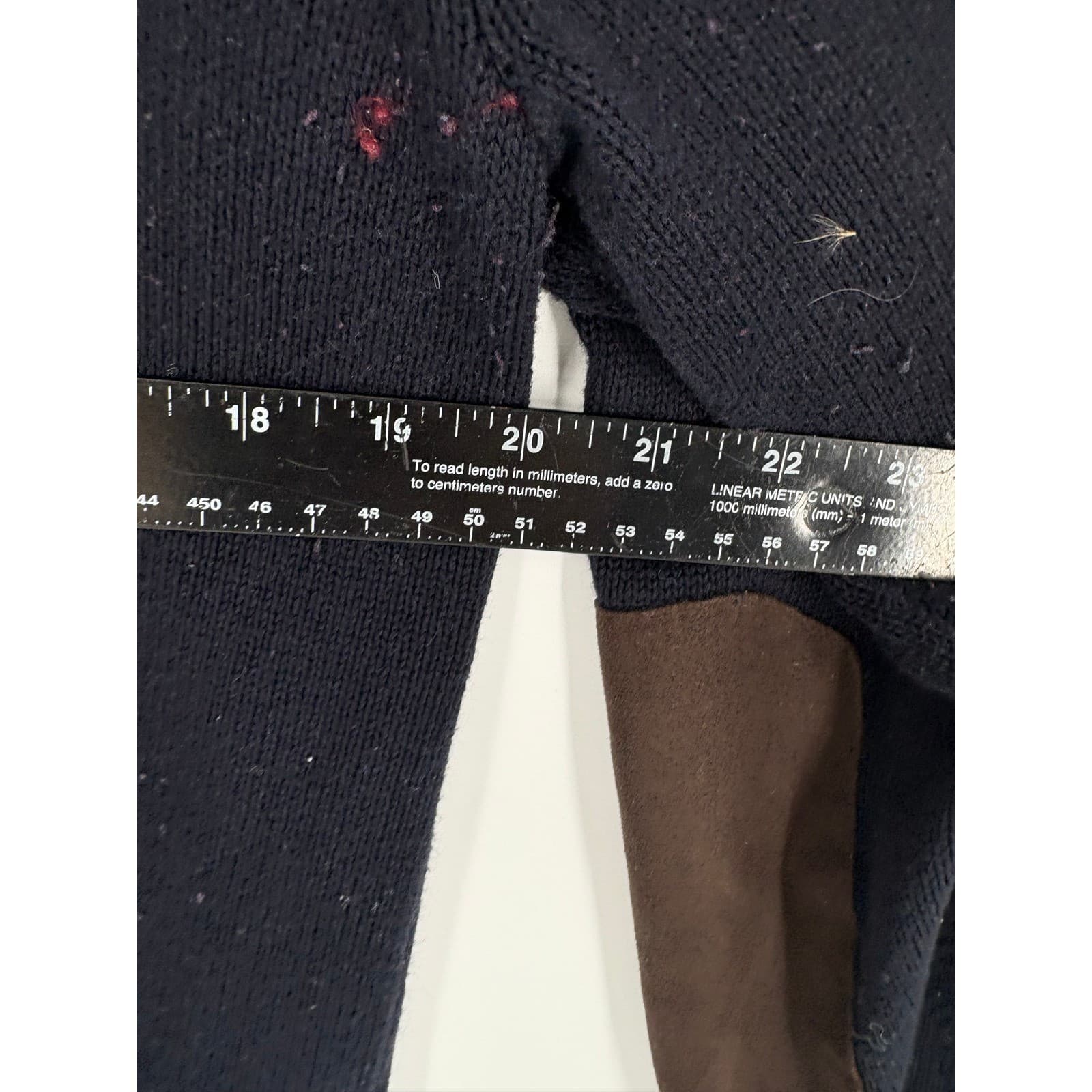 CHAPS Mens Navy Blue Button Up Cardigan Sweater Elbow Patches Size L - Thumbnail 9