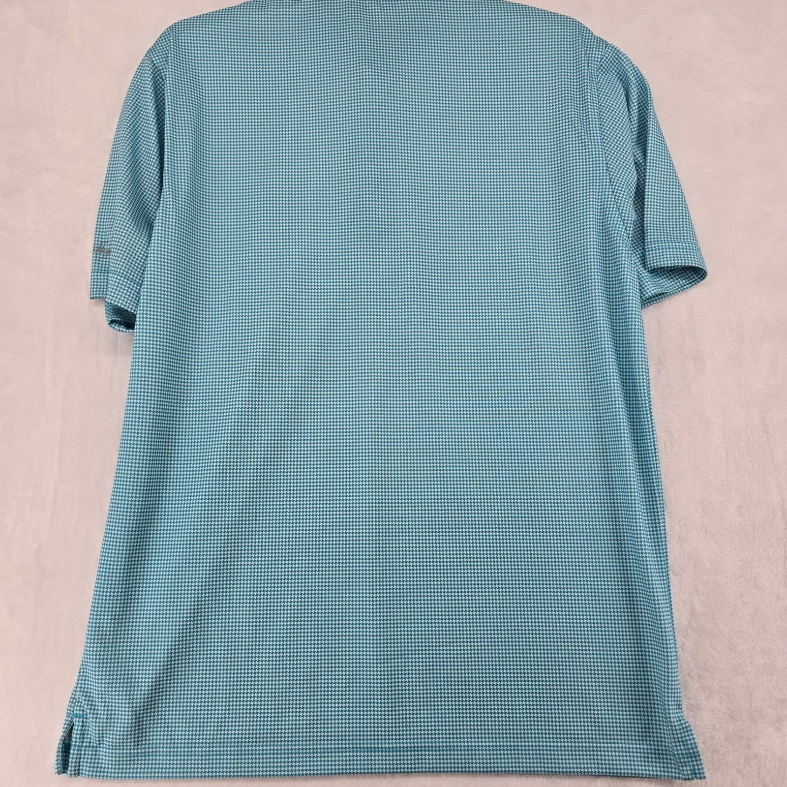 Walter Hagen Polo Mens M Shirt Teal White Houndstooth Essentials Short Sleeve - Thumbnail 7