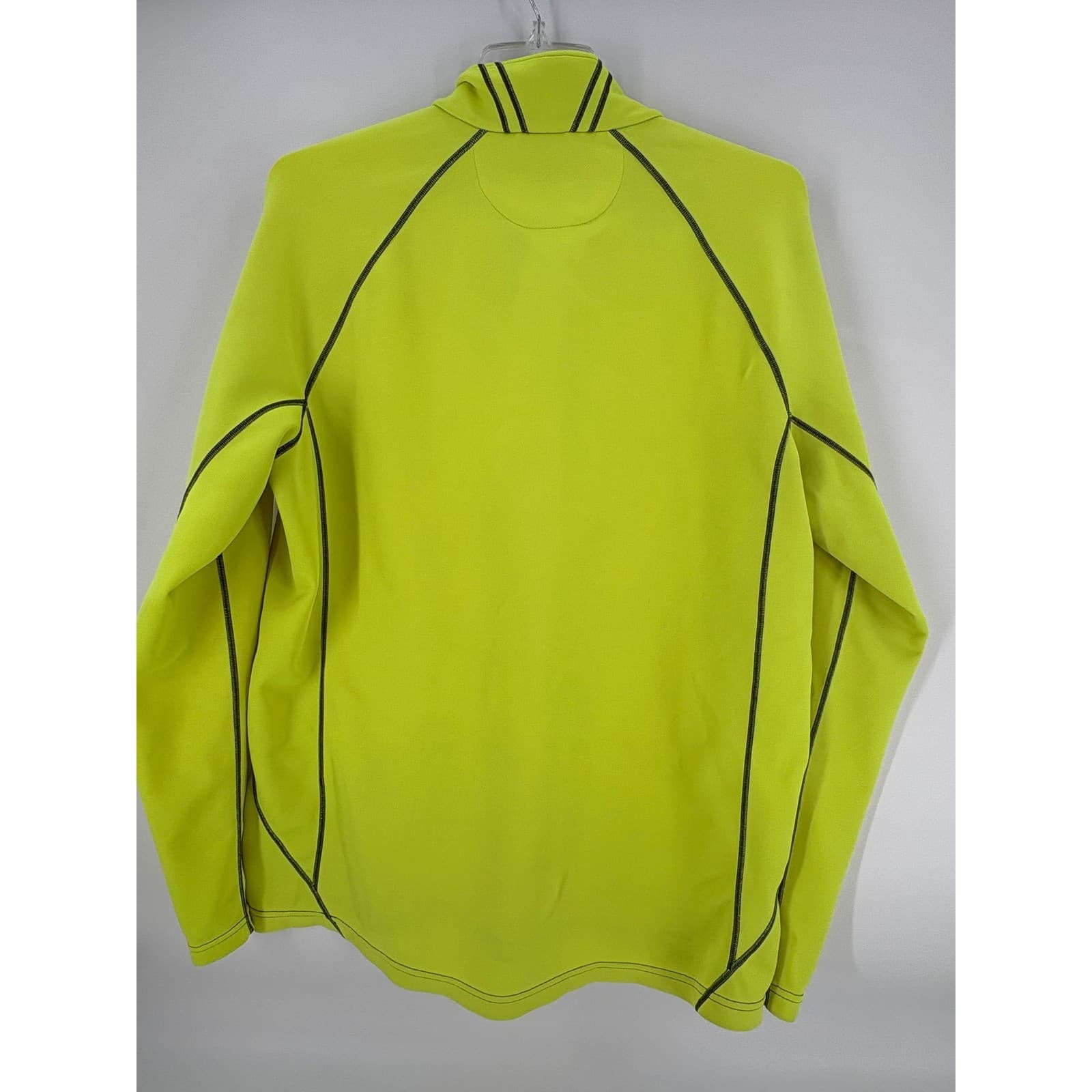 Sunice Mens Pullover Long Sleeve 1/4 Zip Neon Yellow Athletic Golf Shirt - Thumbnail 2