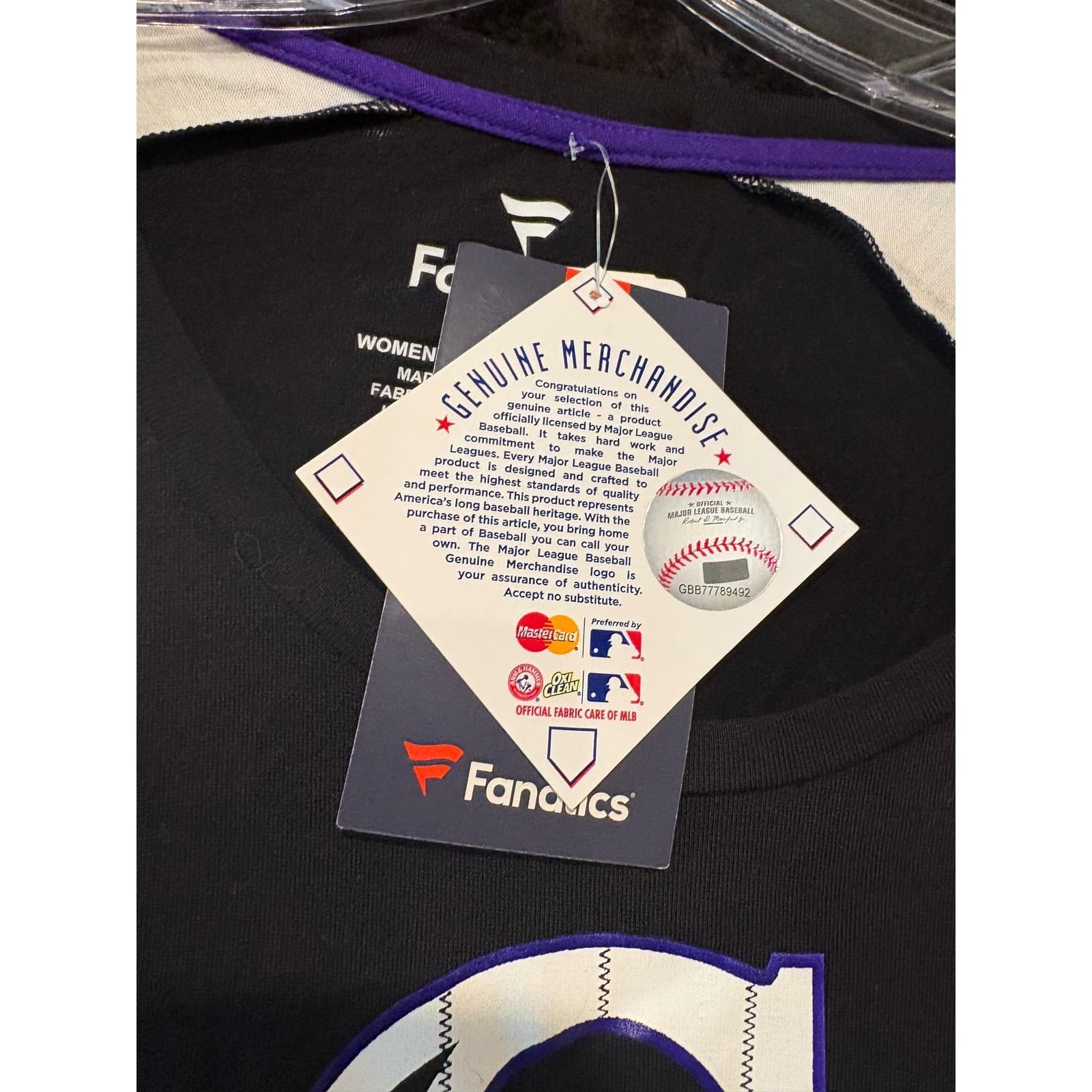 Fanatics Colorado Rockies MLB Baseball Pinstripe Sleeve Shirt Womens L - Thumbnail 5