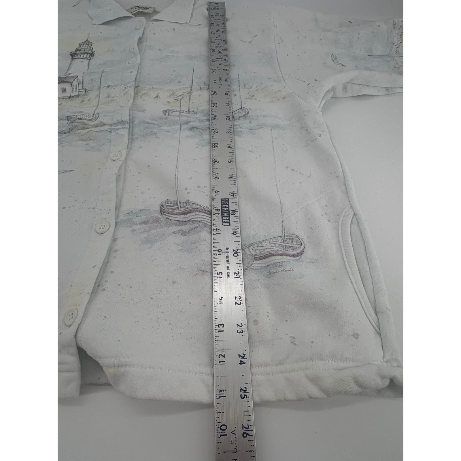 Artisans Novelty Lighthouse Button Up Shirt Coastalcore Cottagecore Aesthetic - Thumbnail 5
