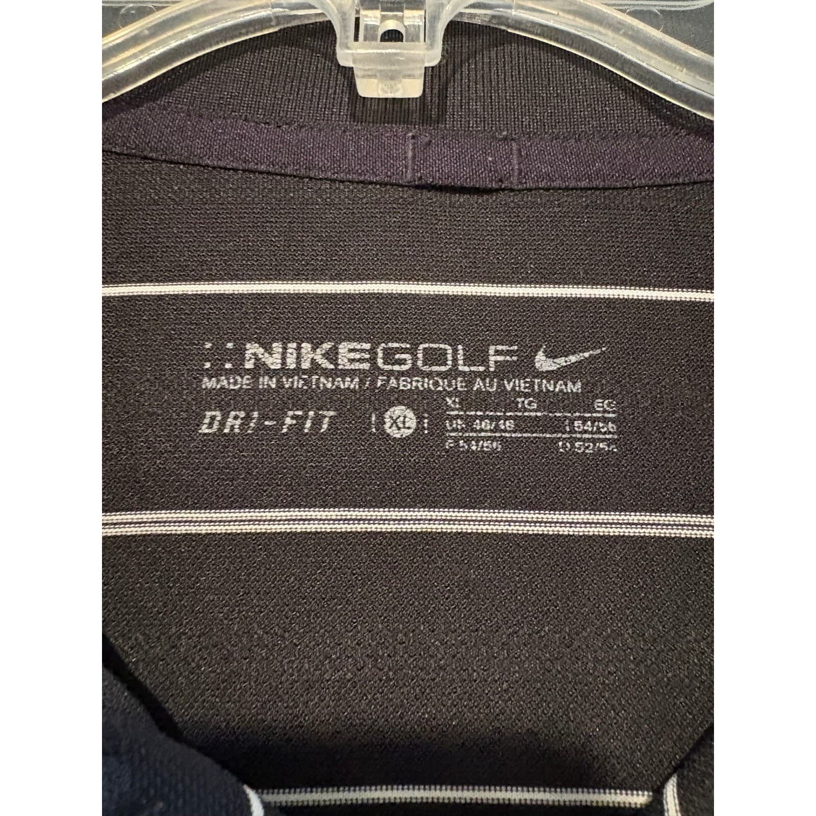Nike Golf Dri-FIT Polo Shirt Striped Gray Athletic Casual XL - Thumbnail 2