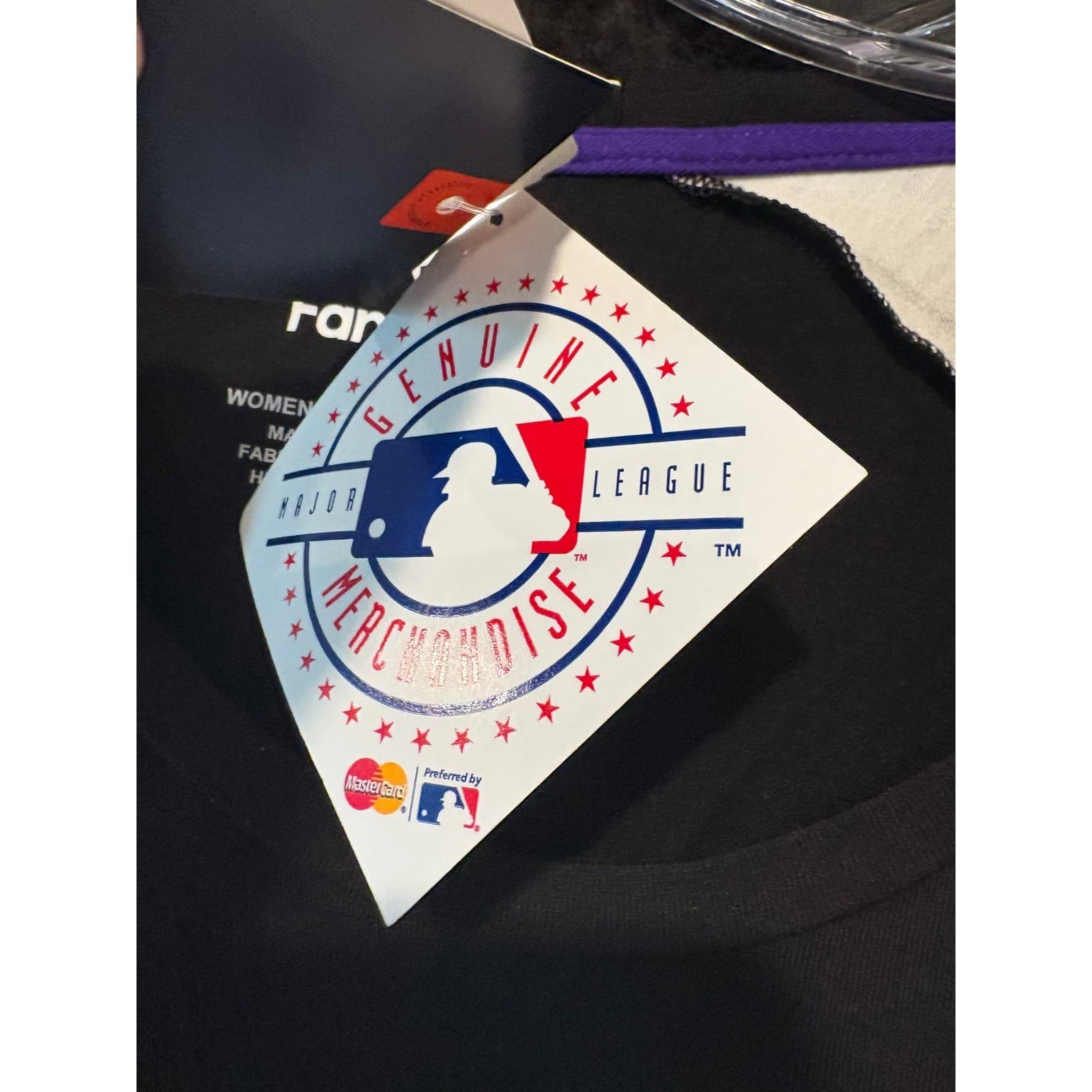Fanatics Colorado Rockies MLB Baseball Pinstripe Sleeve Shirt Womens L - Thumbnail 4