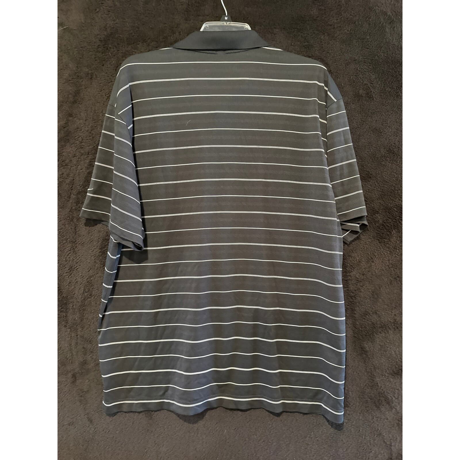 Nike Golf Dri-FIT Polo Shirt Striped Gray Athletic Casual XL - Thumbnail 6
