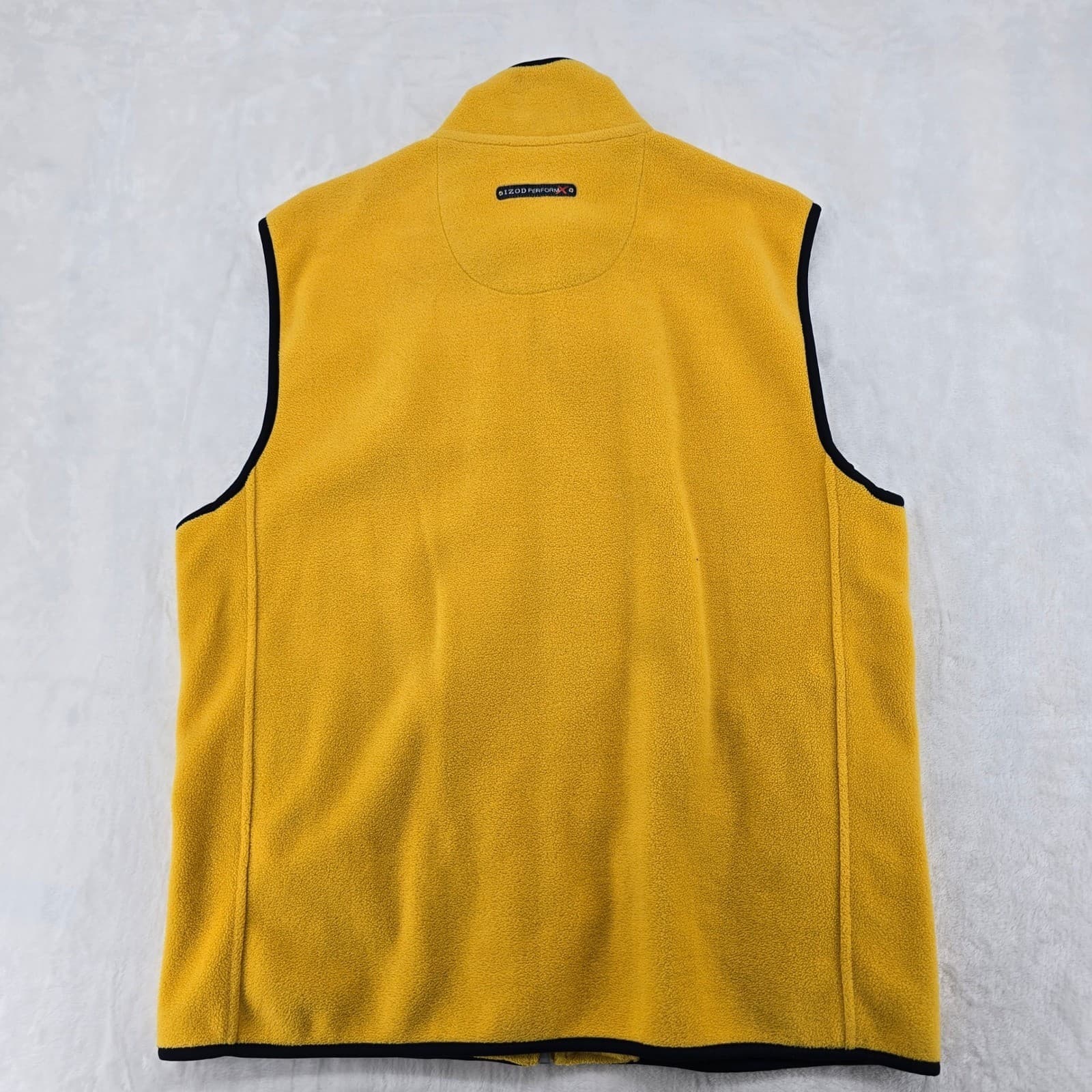 IZOD Vest Mens Large Fleece Vest Yellow PerformX Full Zip Sleeveless Jacket L - Thumbnail 8