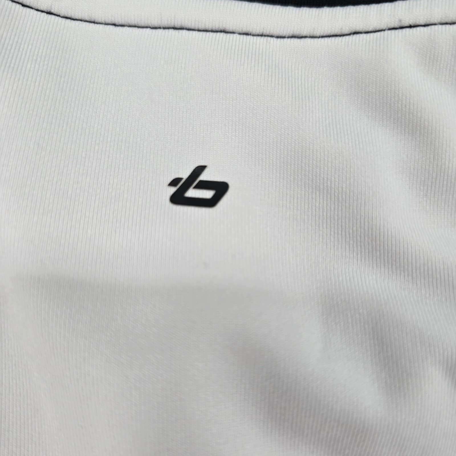 Bolle Golf Polo Mens M Shirt White Black Striped B-Tech Performance Short Sleeve - Thumbnail 6