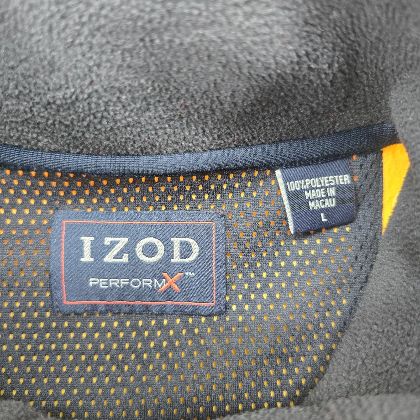 IZOD Vest Mens Large Fleece Vest Yellow PerformX Full Zip Sleeveless Jacket L - Thumbnail 2