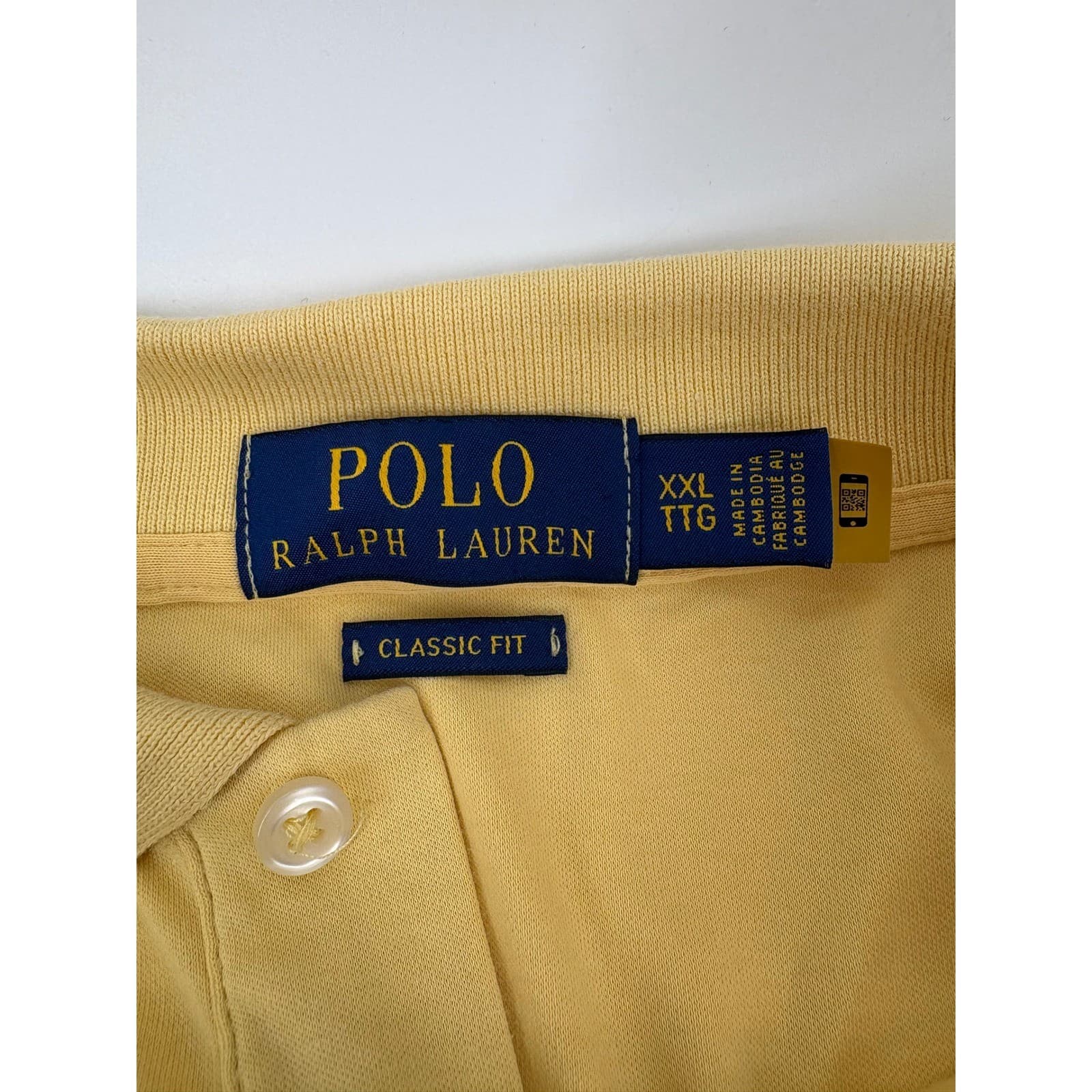 Polo Ralph Lauren Mens Classic Fit Yellow Short Sleeve Polo Shirt XXL - Thumbnail 4