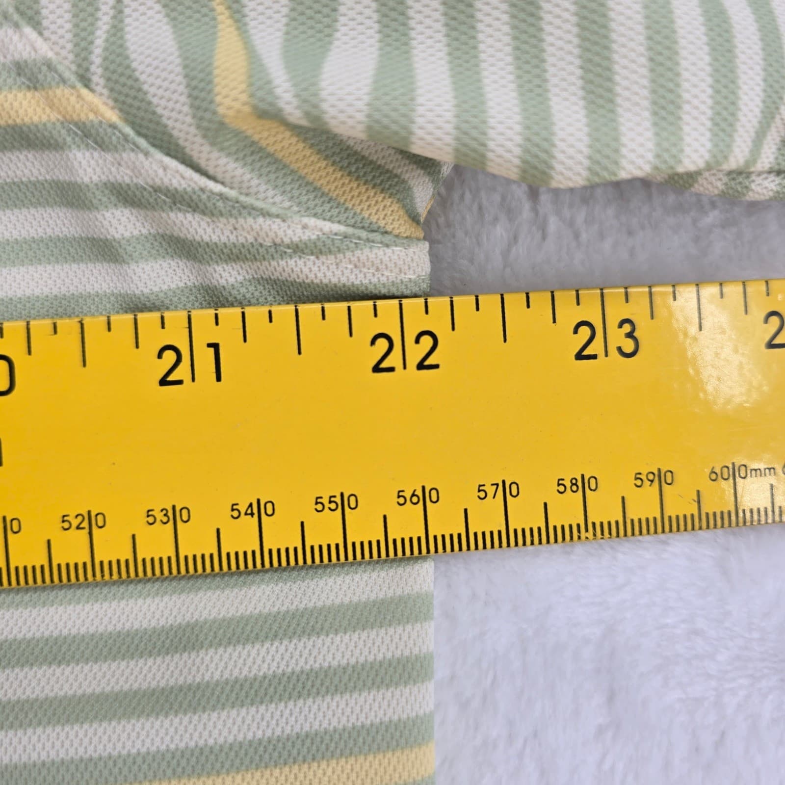 Nike Golf Polo Mens Large Shirt Sage Green Yellow Striped Country Club SC - Thumbnail 6