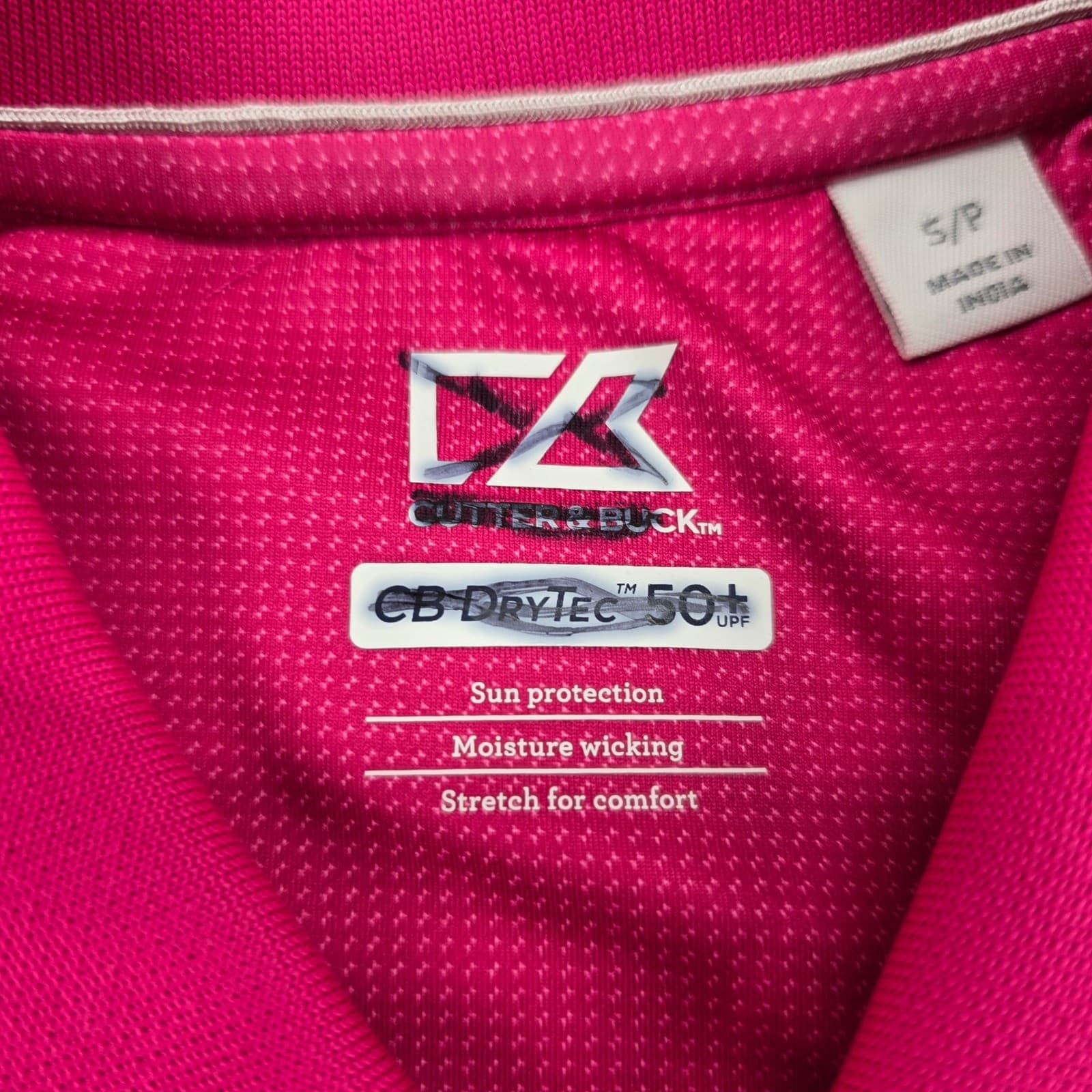 Cutter & Buck Polo Womens S Polo Pink CB DryTec 50+ UPF Short Sleeve Golf Top - Thumbnail 2