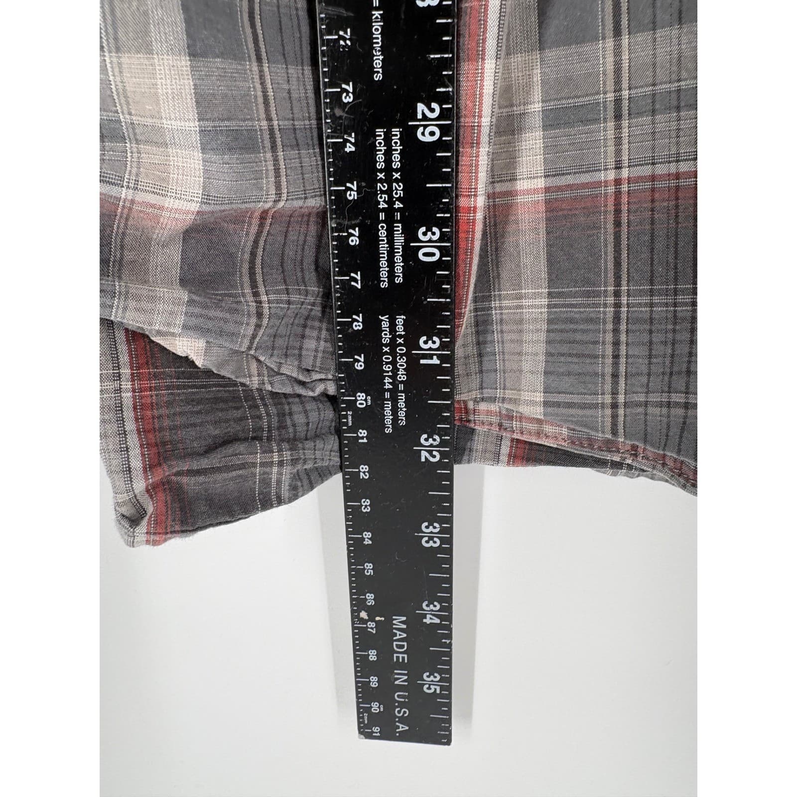 Carhartt Mens 3XL Relaxed Fit Plaid Long Sleeve Button Up Shirt Gray Red - Thumbnail 2