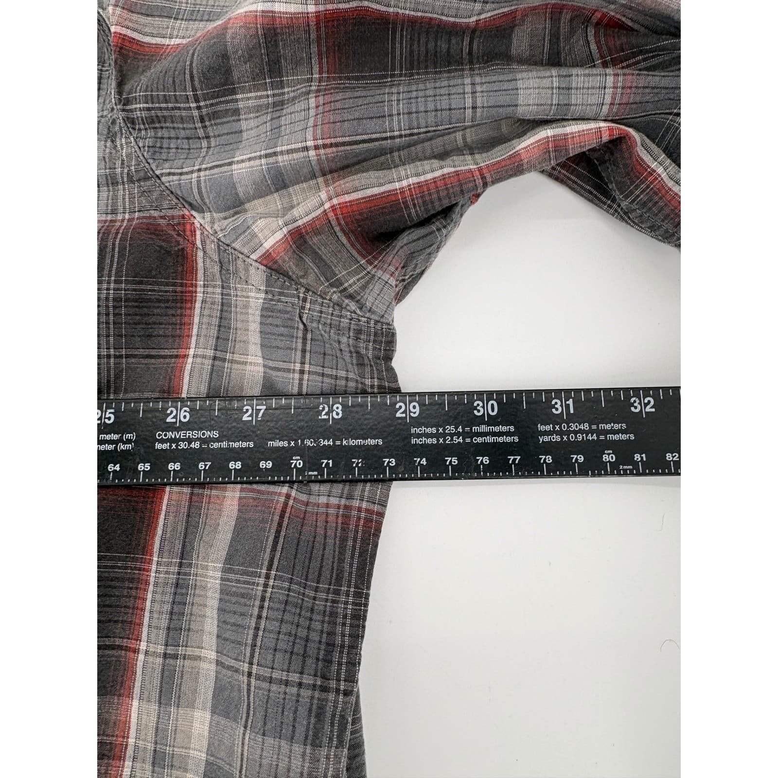 Carhartt Mens 3XL Relaxed Fit Plaid Long Sleeve Button Up Shirt Gray Red - Thumbnail 4