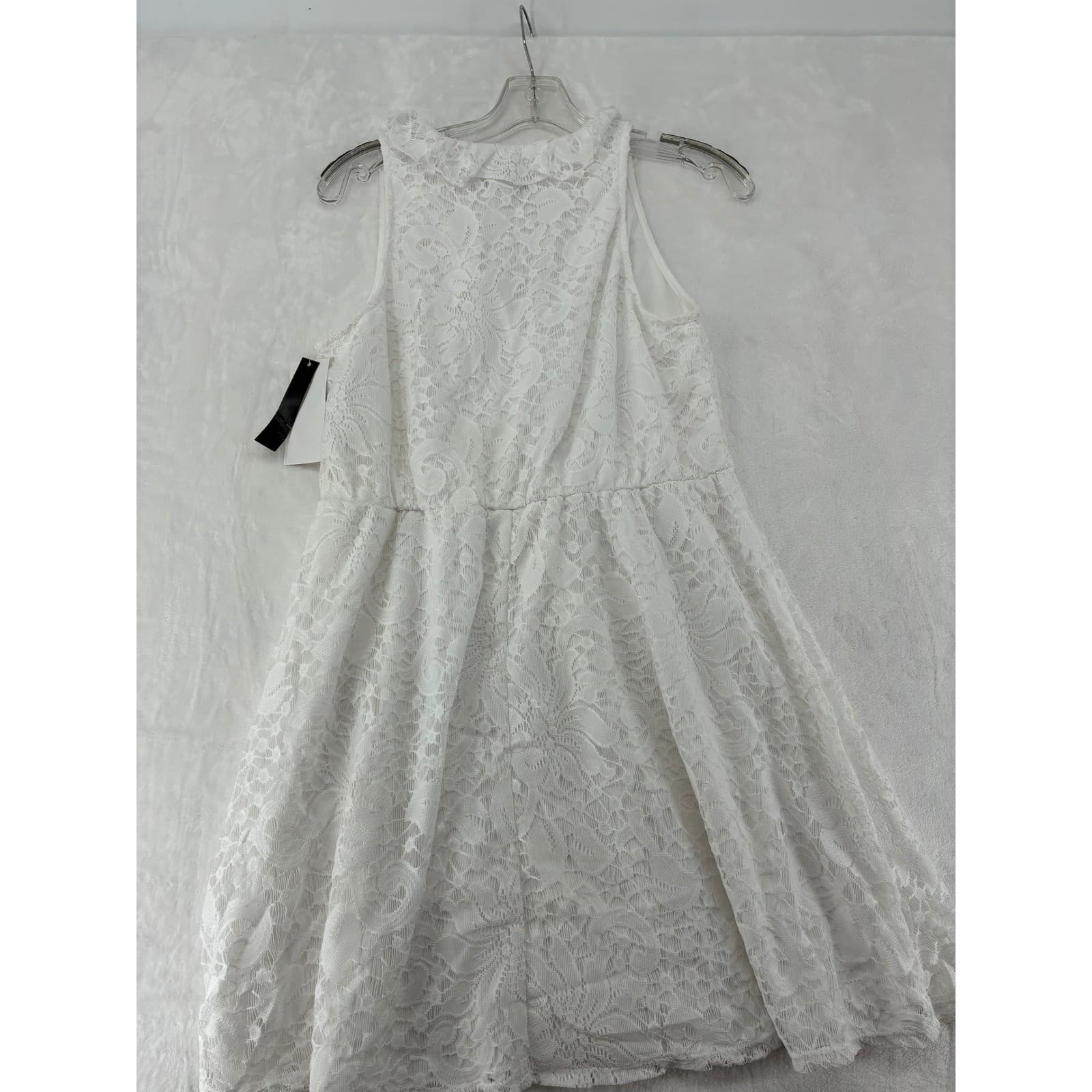 Speechless Romper Womens Large Dress Optic White Lace Fit & Flare JA39801HTM NWT - Thumbnail 7