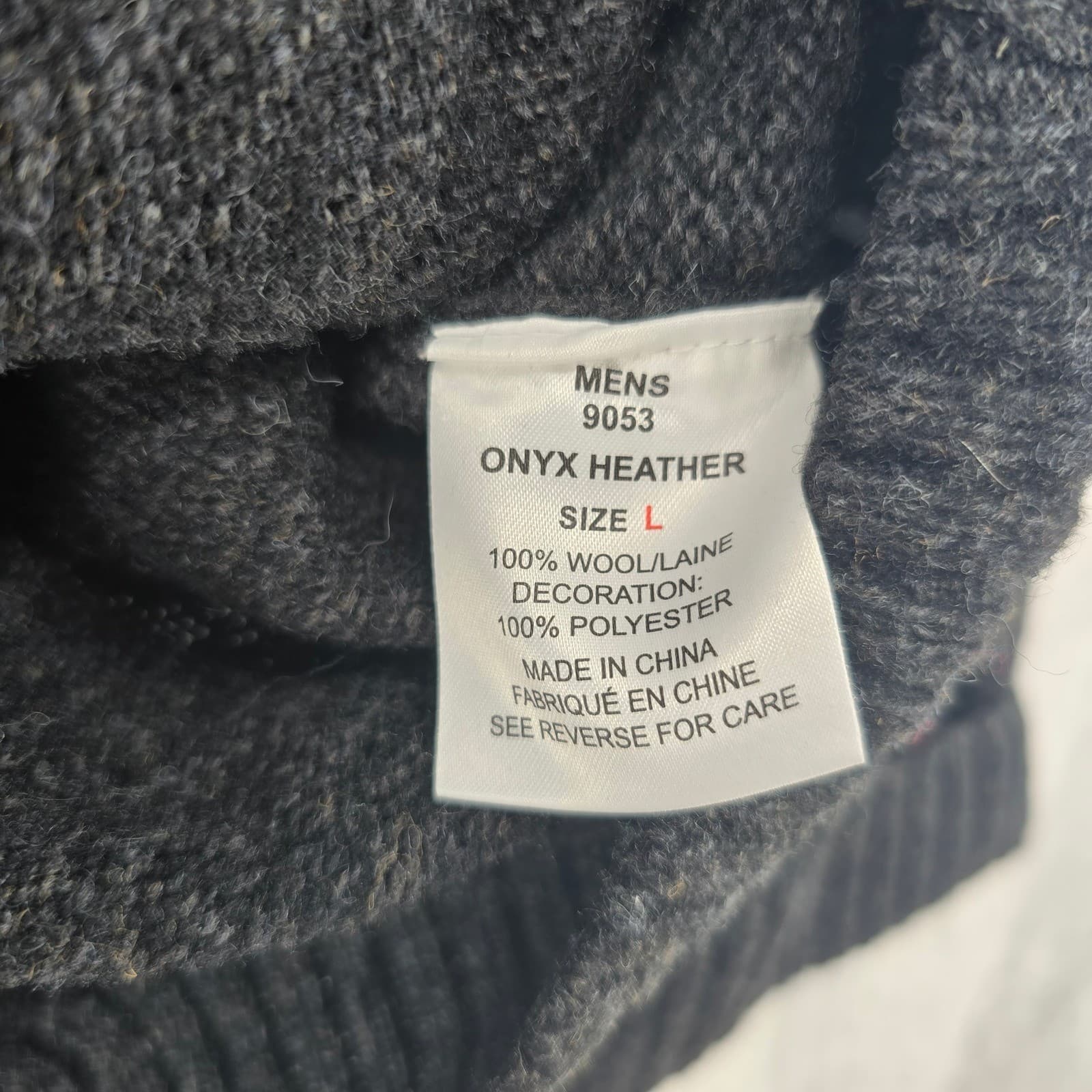 Woolrich Sweater Mens L Full Zip Cardigan Onyx Heather Gray Wool 9053 Jacket - Thumbnail 3