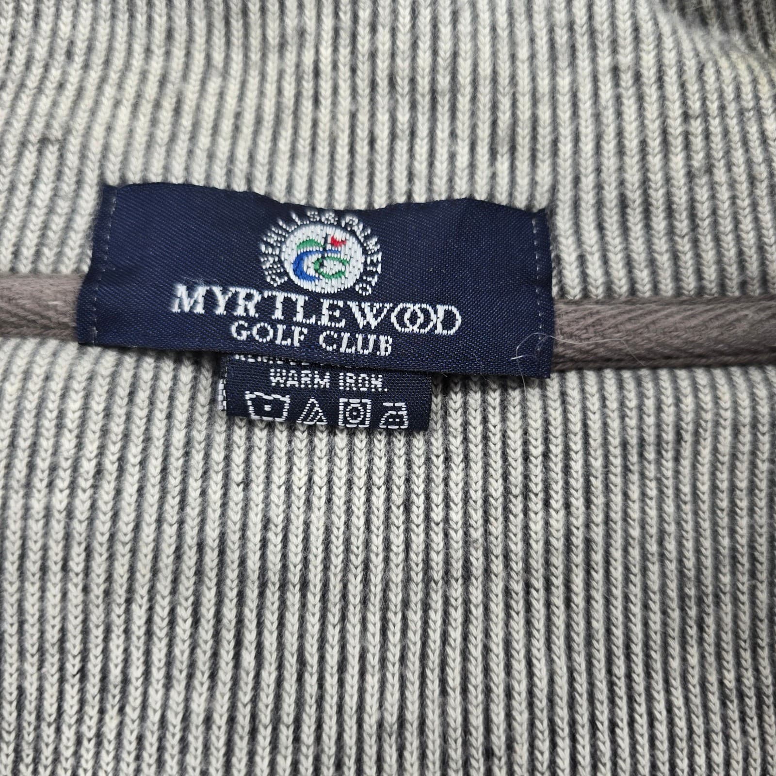 Myrtlewood Golf Club Pullover Mens Large 1/4 Zip Sweatshirt Gray Ribbed Knit L - Thumbnail 3