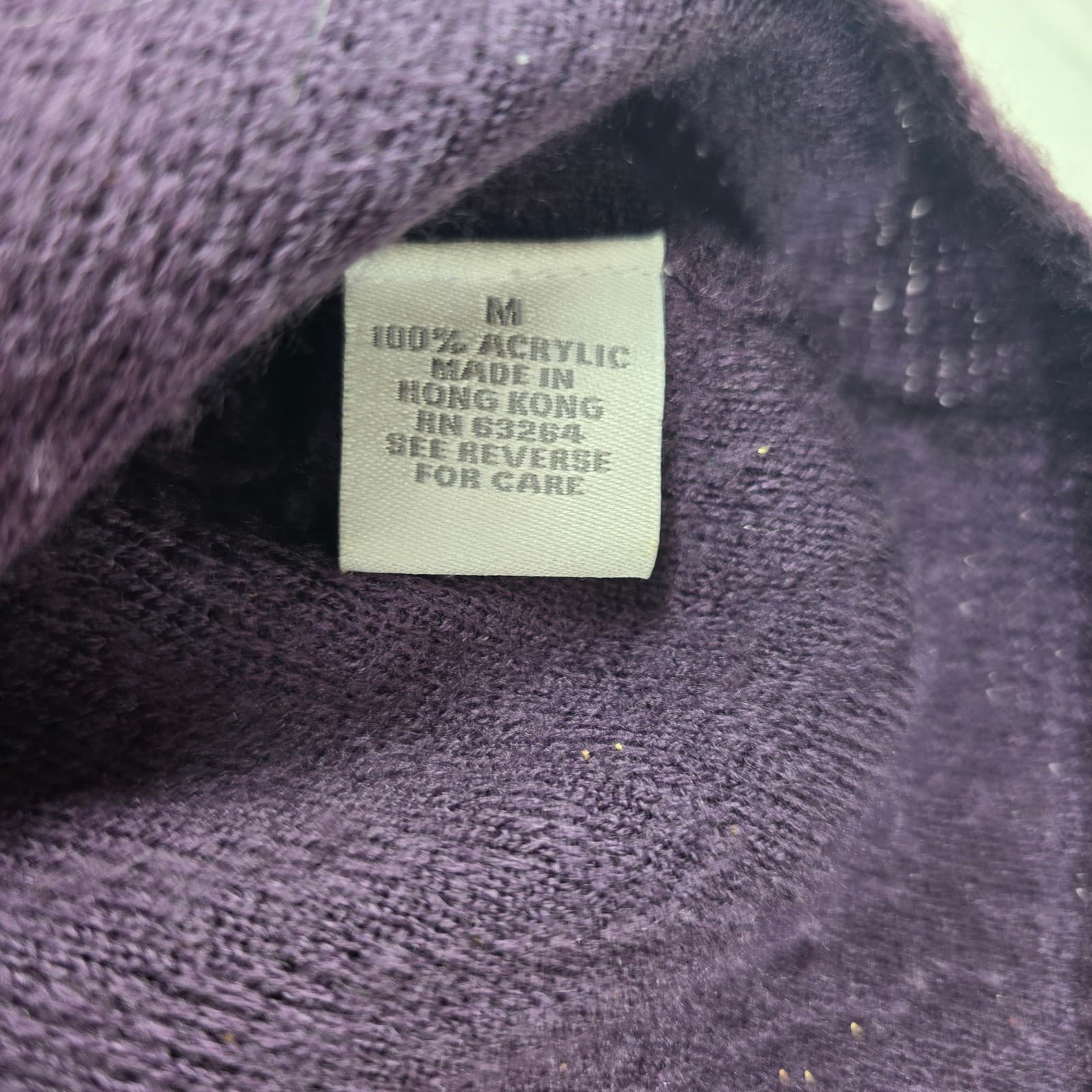 Dressbarn Cardigan Womens Medium Sweater Purple Chevron Short Sleeve Button Up - Thumbnail 3