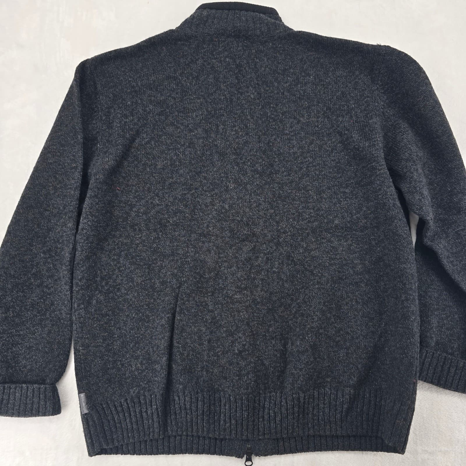 Woolrich Sweater Mens L Full Zip Cardigan Onyx Heather Gray Wool 9053 Jacket - Thumbnail 7