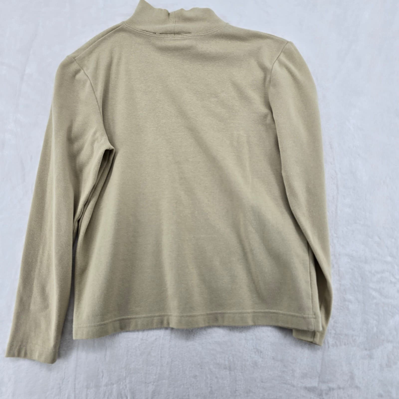 All Points Mock Neck Mens S Shirt Tan Long Sleeve Cotton Blend Stretch - Thumbnail 5