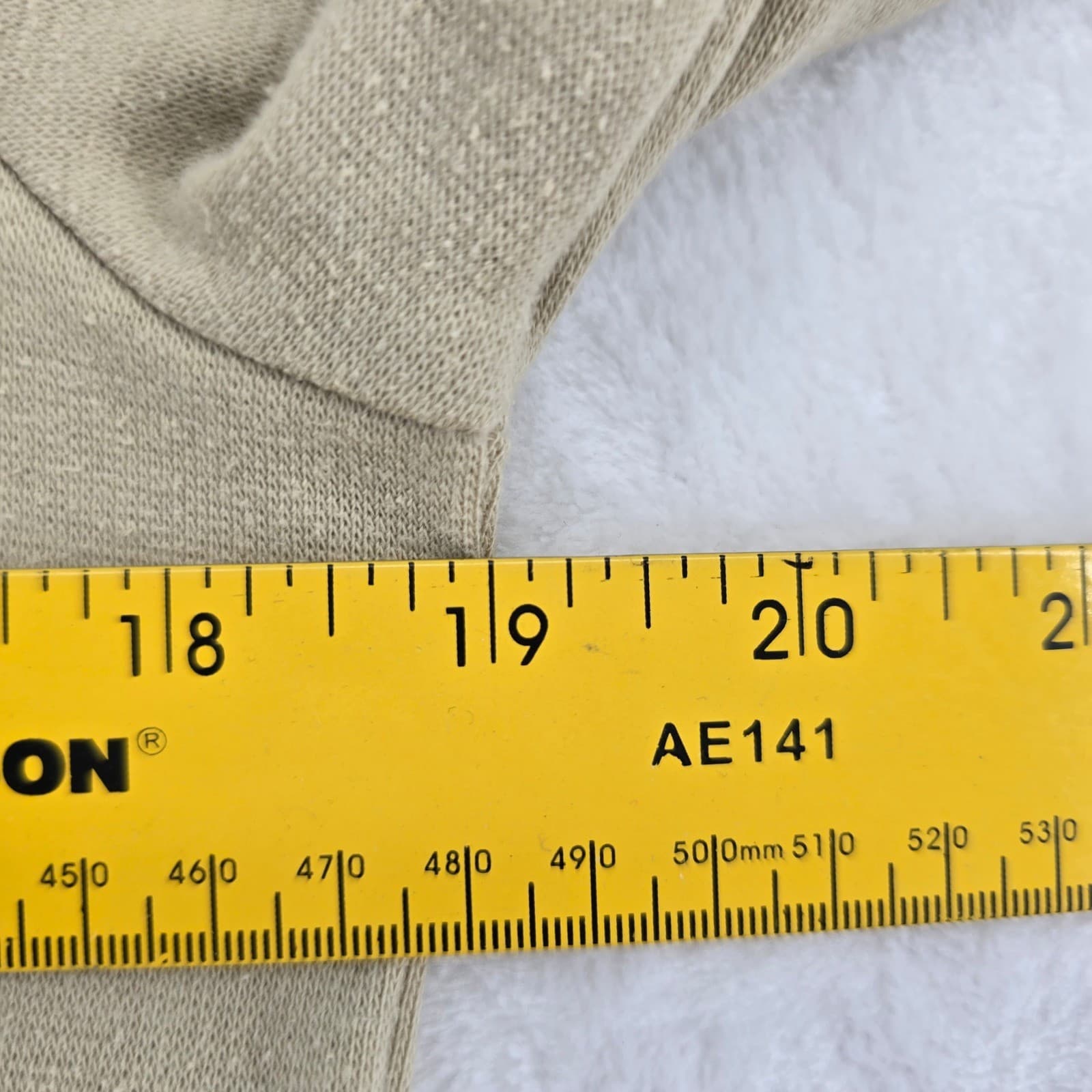 All Points Mock Neck Mens S Shirt Tan Long Sleeve Cotton Blend Stretch - Thumbnail 3