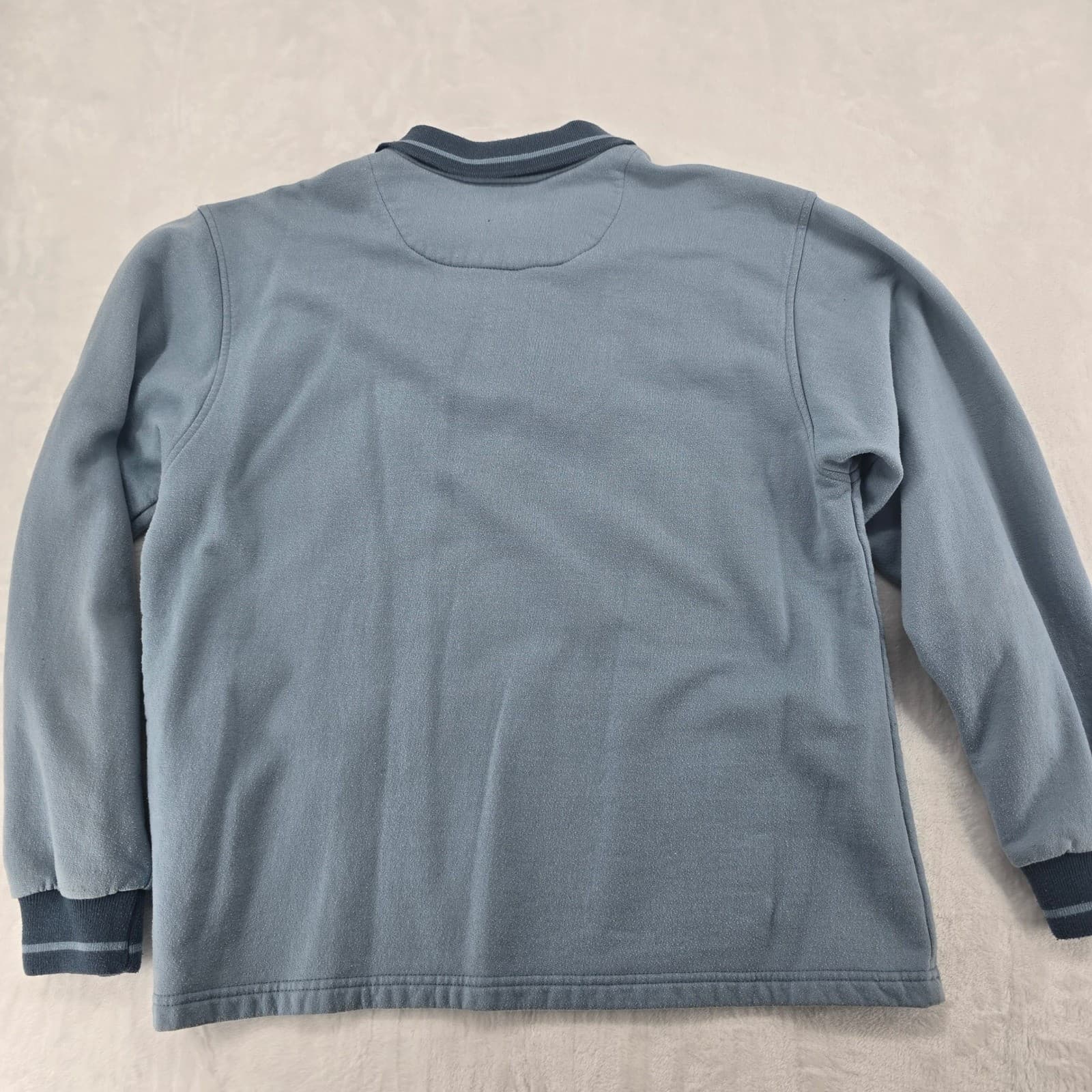 Arnold Palmer Polo Mens L Long Sleeve Polo Blue Fleece Pullover Sweater 6661 - Thumbnail 6