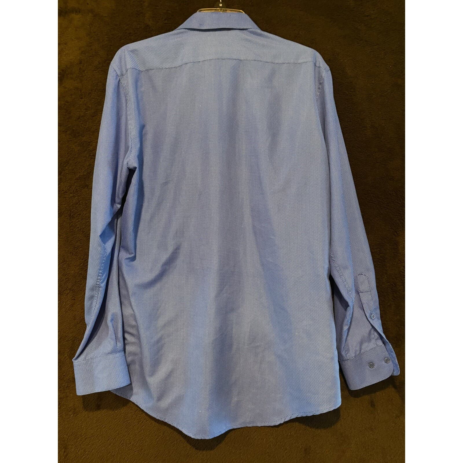 Black Label by Ruffini Dress Shirt Slim Fit Dotted Pattern Size M - Thumbnail 6