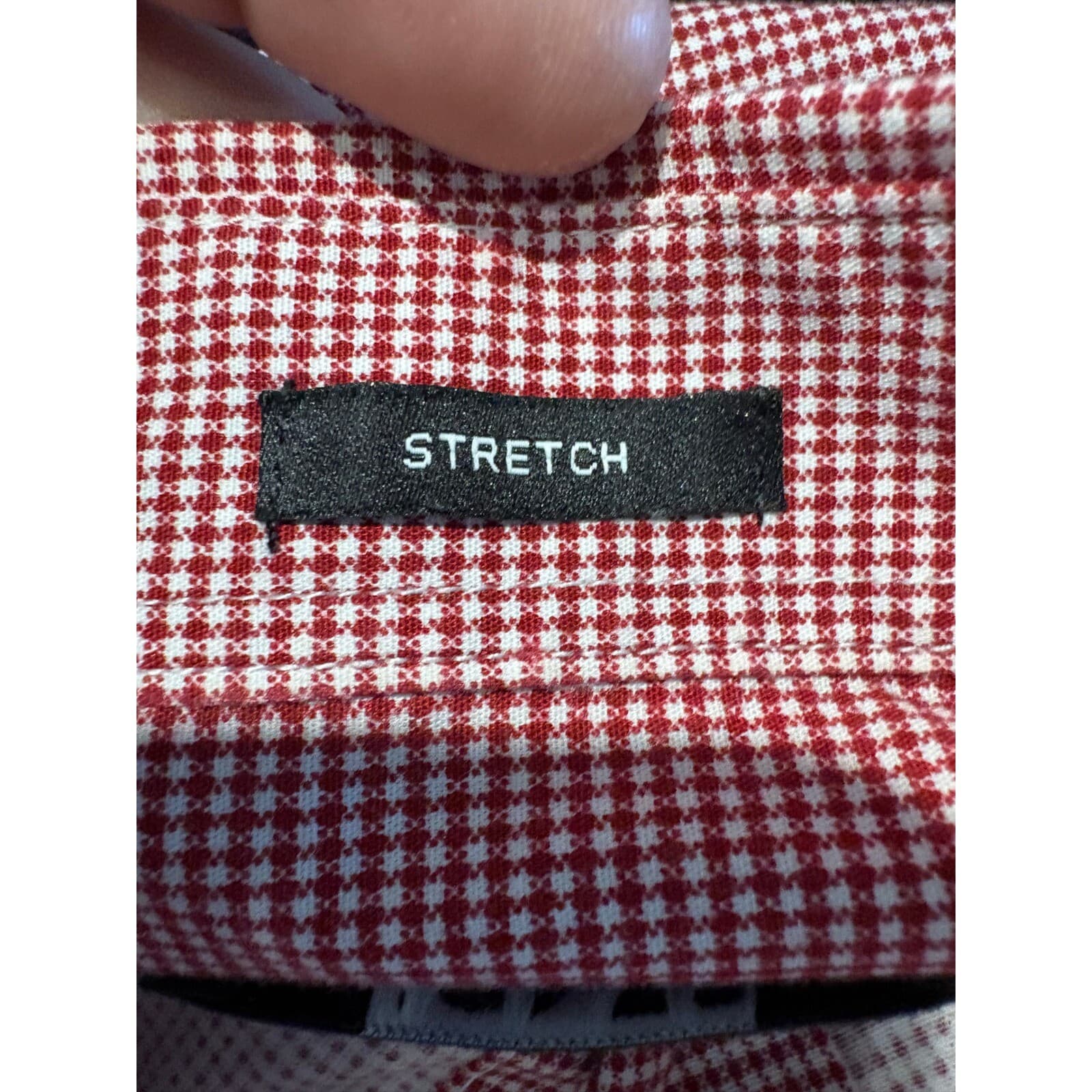 Jones New York Signature Dress Shirt Stretch Red Checkered Mens Size M - Thumbnail 3